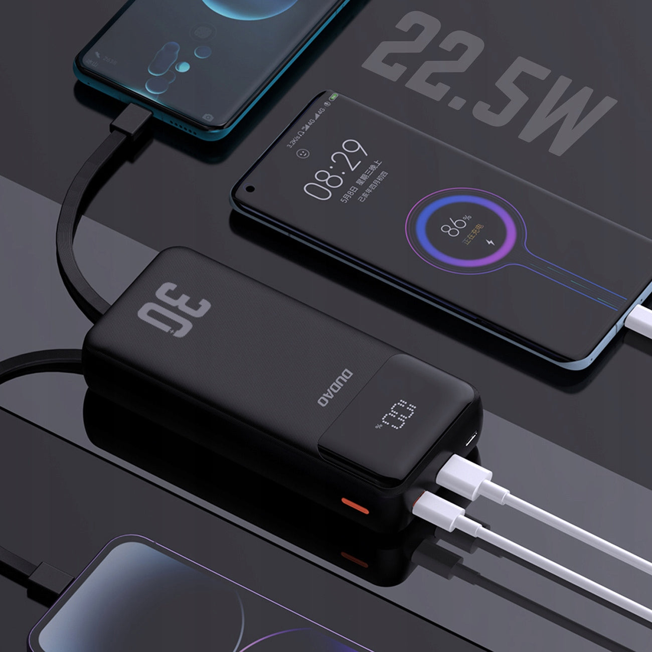 CAPACIOUS POWERBANK 30000mAh FAST CHARGING 22.5W USB-C + CABLE 3A FREEBIE Packaging status original