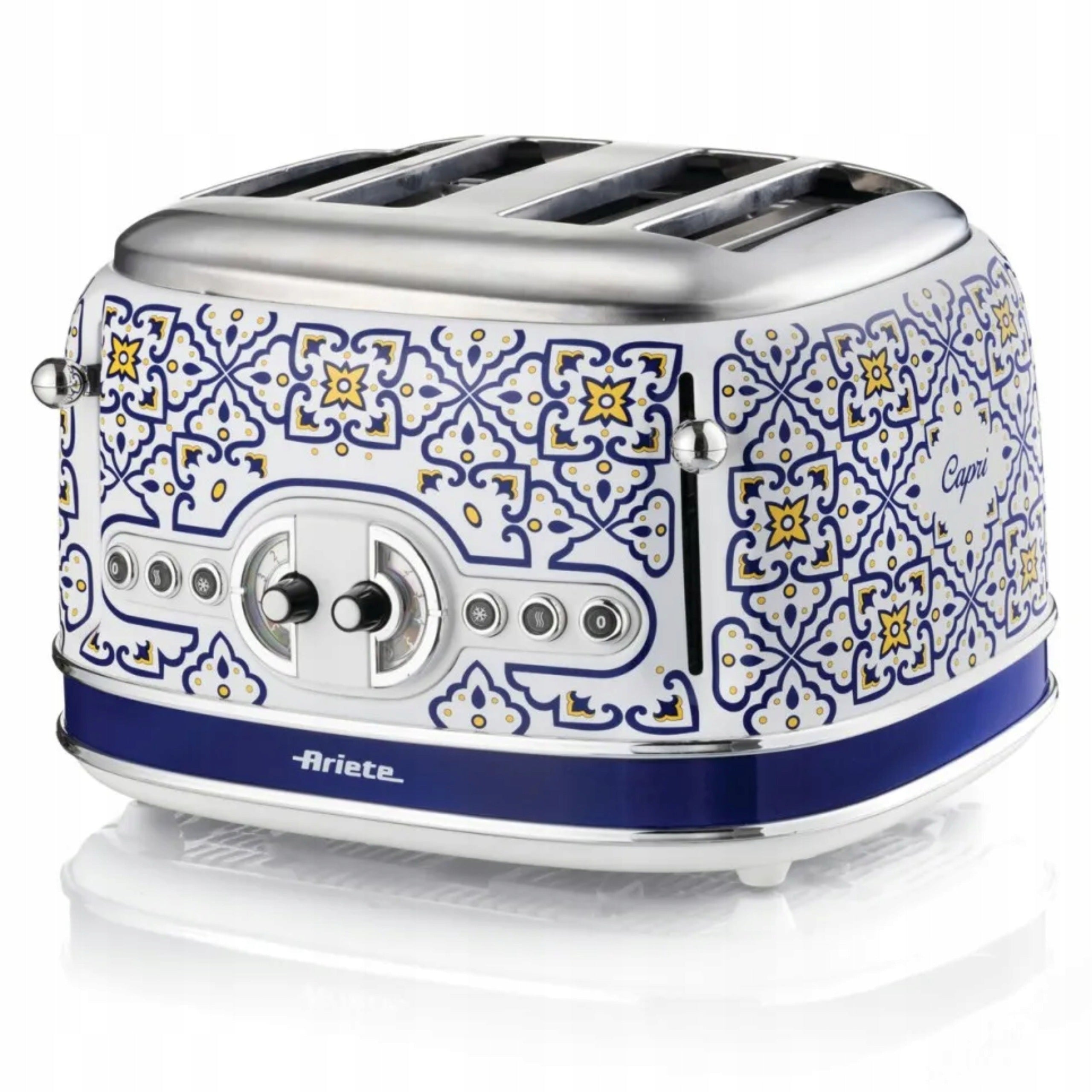 CAPRI 156 Toaster, 4 Slices, 1600 W W Blue White Ariete