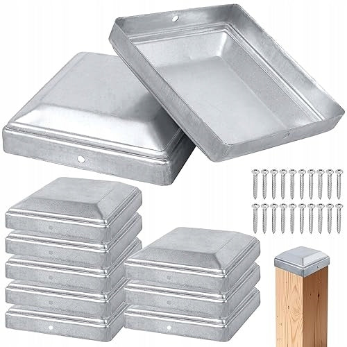 CAPS FOR FENCE POSTS 8X8 CM GALVANIZED STEEL 10 PCS METAL Brand no brand