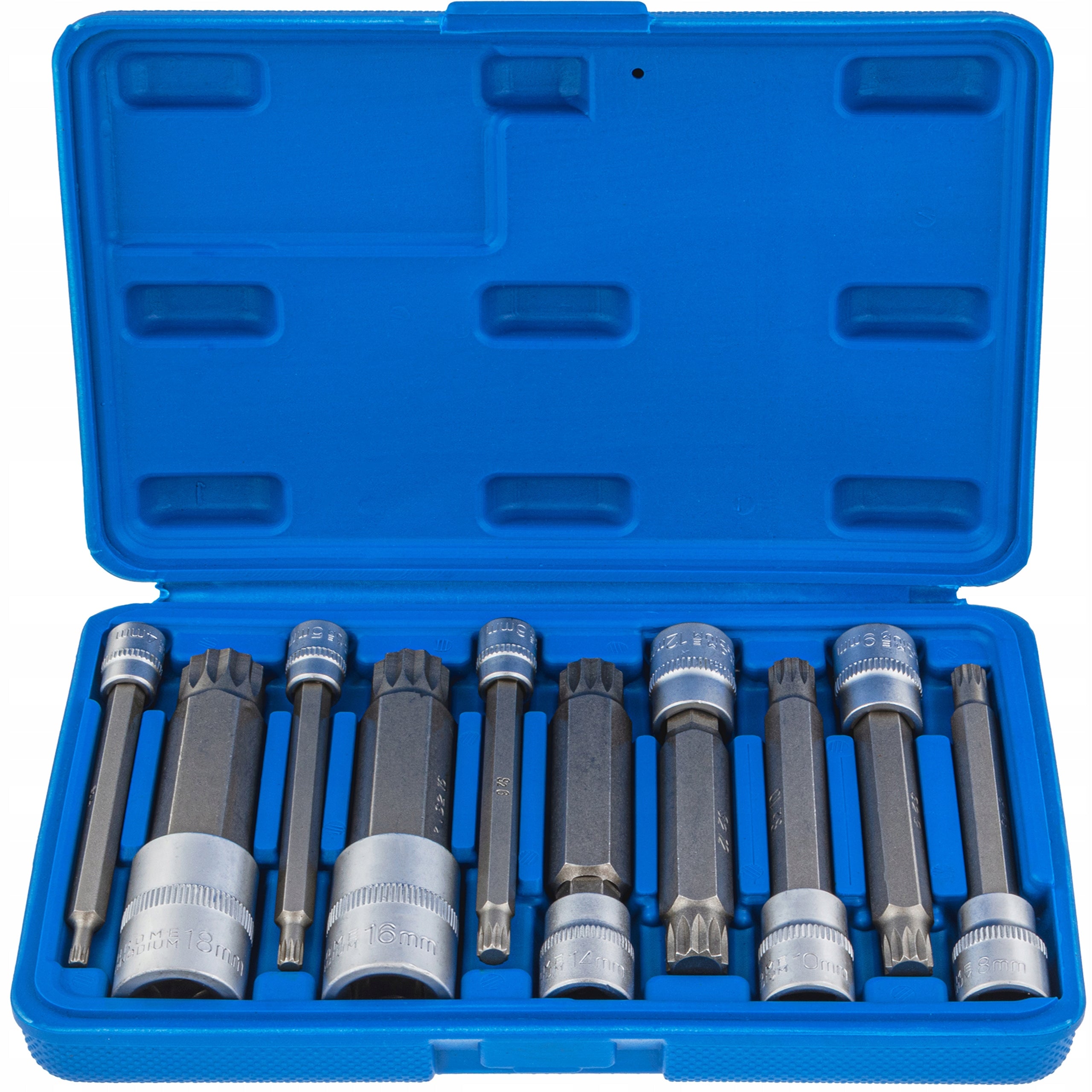 CAPS SPLINE WRENCHES 1/4 3/8 1/2 M4-M18 XZN OUTLET LONG 10 EL. CRV.