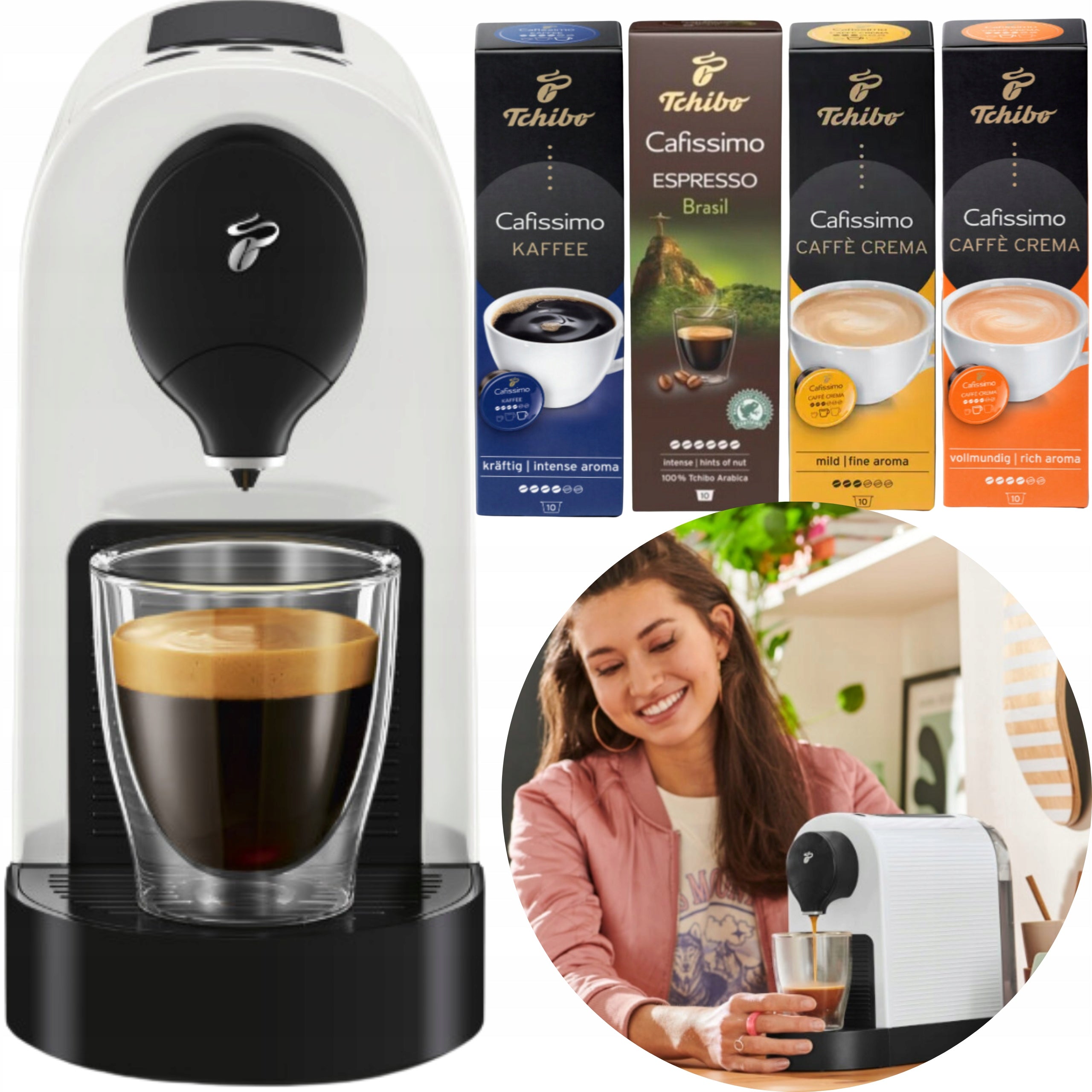 CAPSULE COFFEE MAKER 1250W TCHIBO SET XXL 40 HOMEMADE CAPSULES