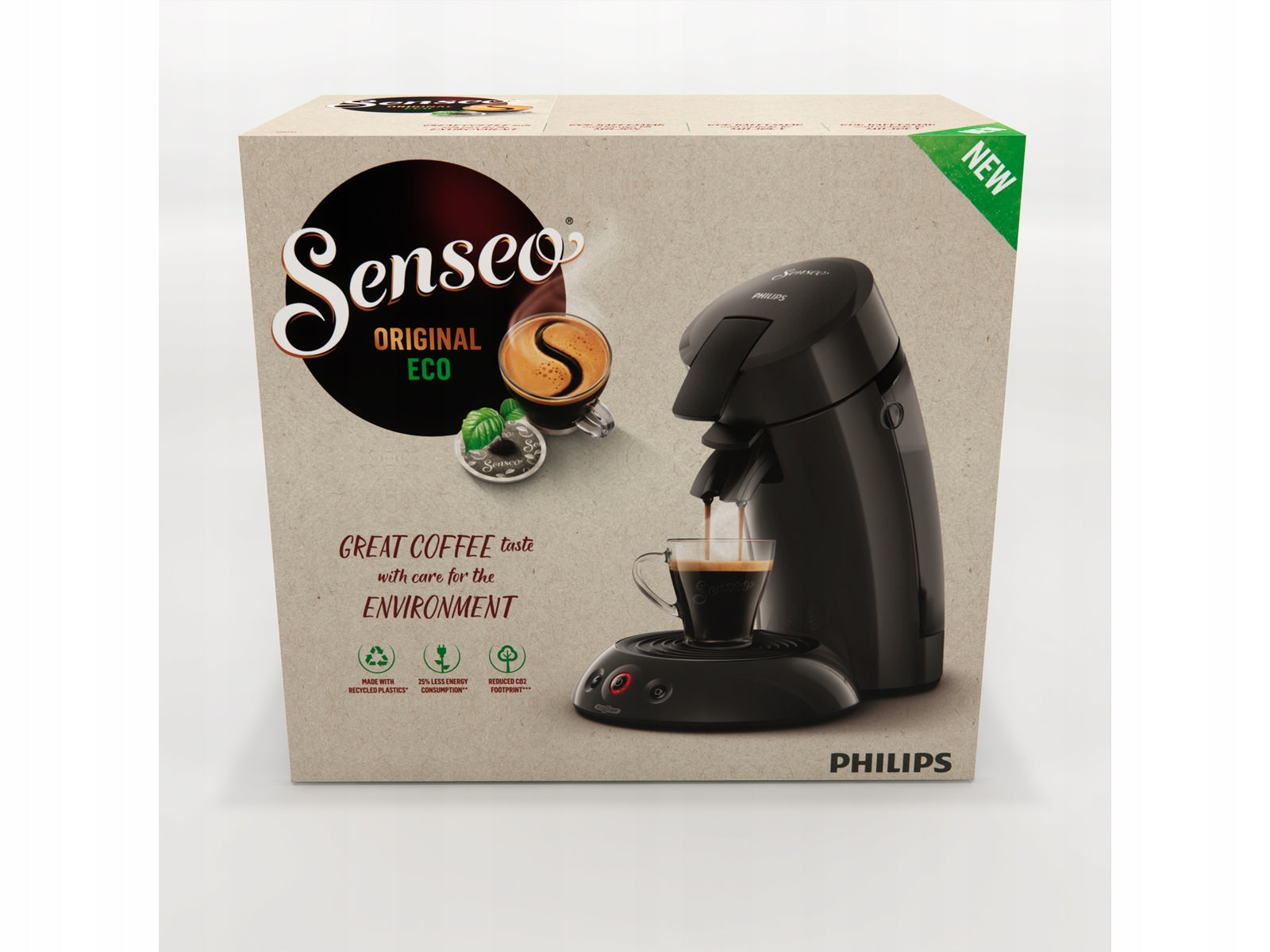 CAPSULE MAKER PHILIPS SENSEO ORIGINAL ECO CASHMERE GREY HD6552/32 NEW Brand Philips