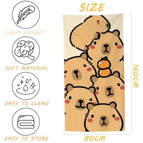 CAPYBARA BEACH TOWEL FOR KIDS MICROFIBER QUICK-DRYING FOR HOME Manufacturer code SWC5908151503140