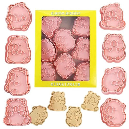 CAPYBARA COOKIE MOLDS SET OF 8 PLASTIC FOR KIDS