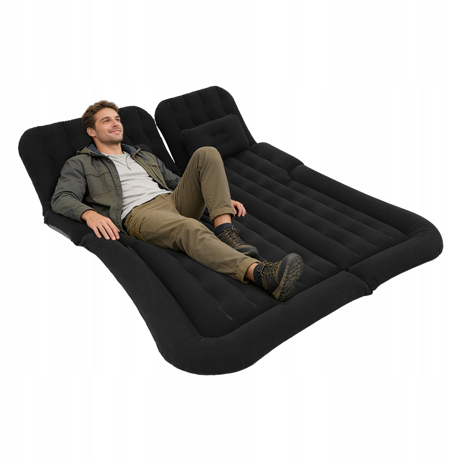 CAR AIR MATTRESS SUV INFLATABLE CAMPING SLEEPING BED BALCK WITH AIR PUMP