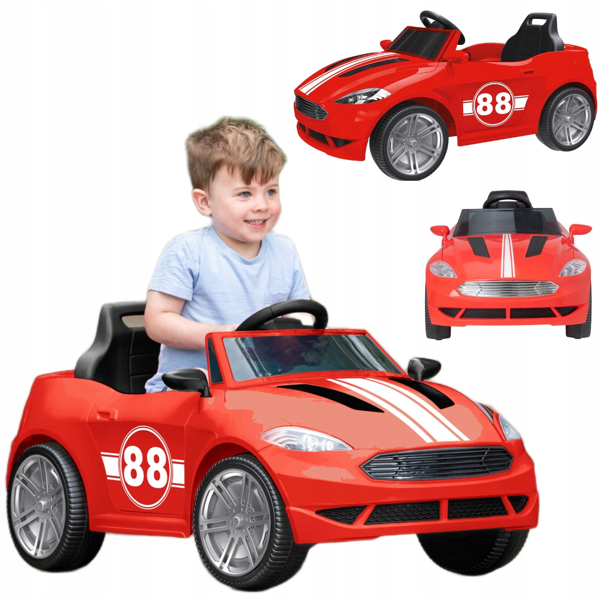 CAR BATTERY CAR FOR CHILDREN ELECTRIC CONVERTIBLE LED DŹW