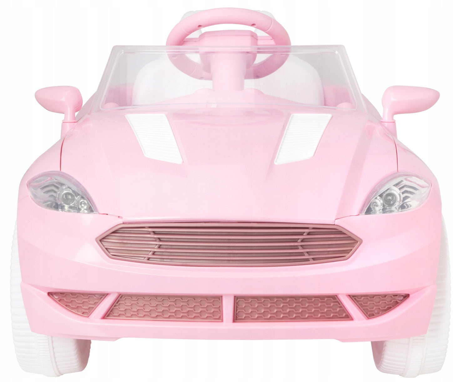 CAR BATTERY CONVERTIBLE CAR FOR CHILDREN PINK LED SOUND Color white pink