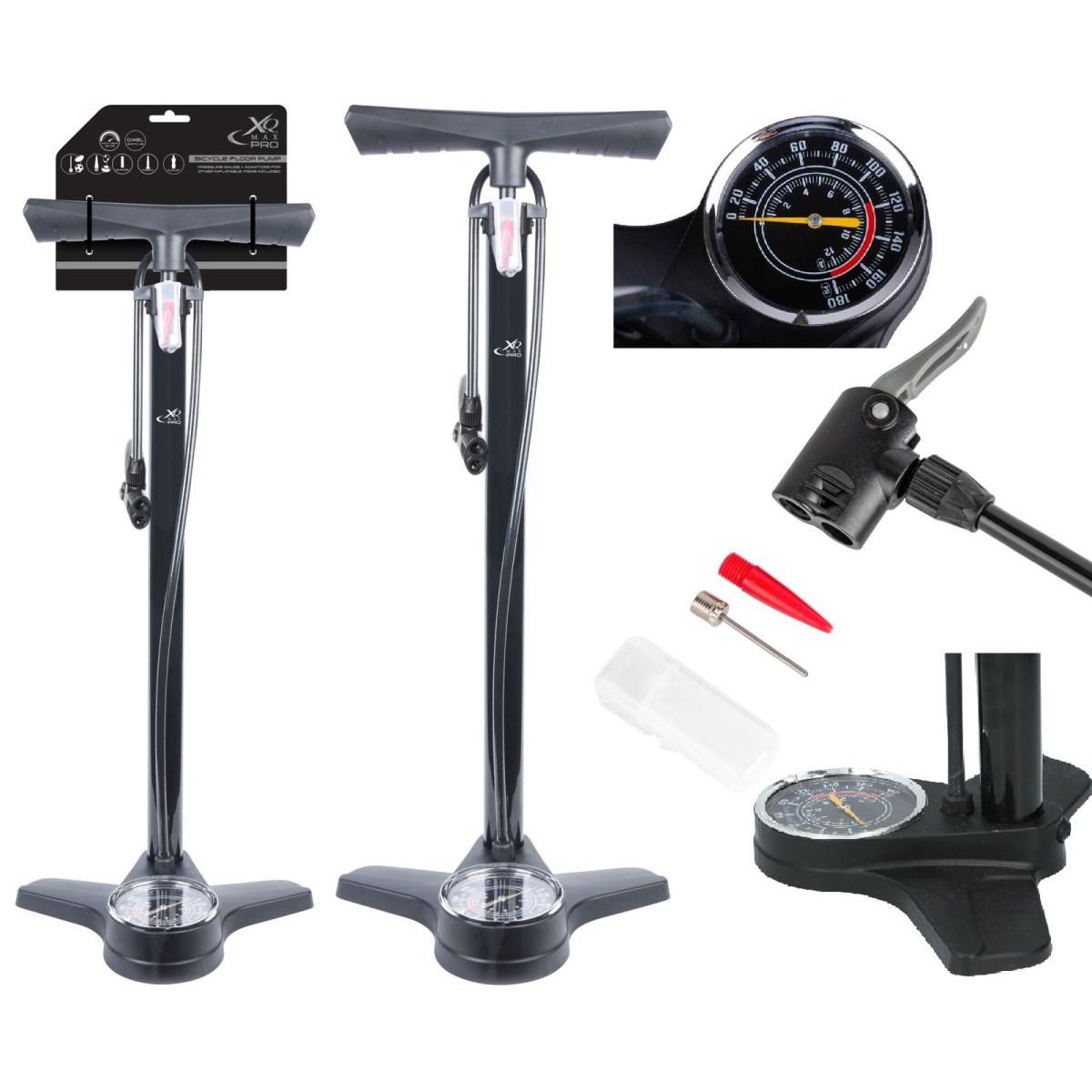 CAR BICYCLE PUMP 11 BAR FLOOR STATIONARY WITH PRESSURE GAUGE XQMAX