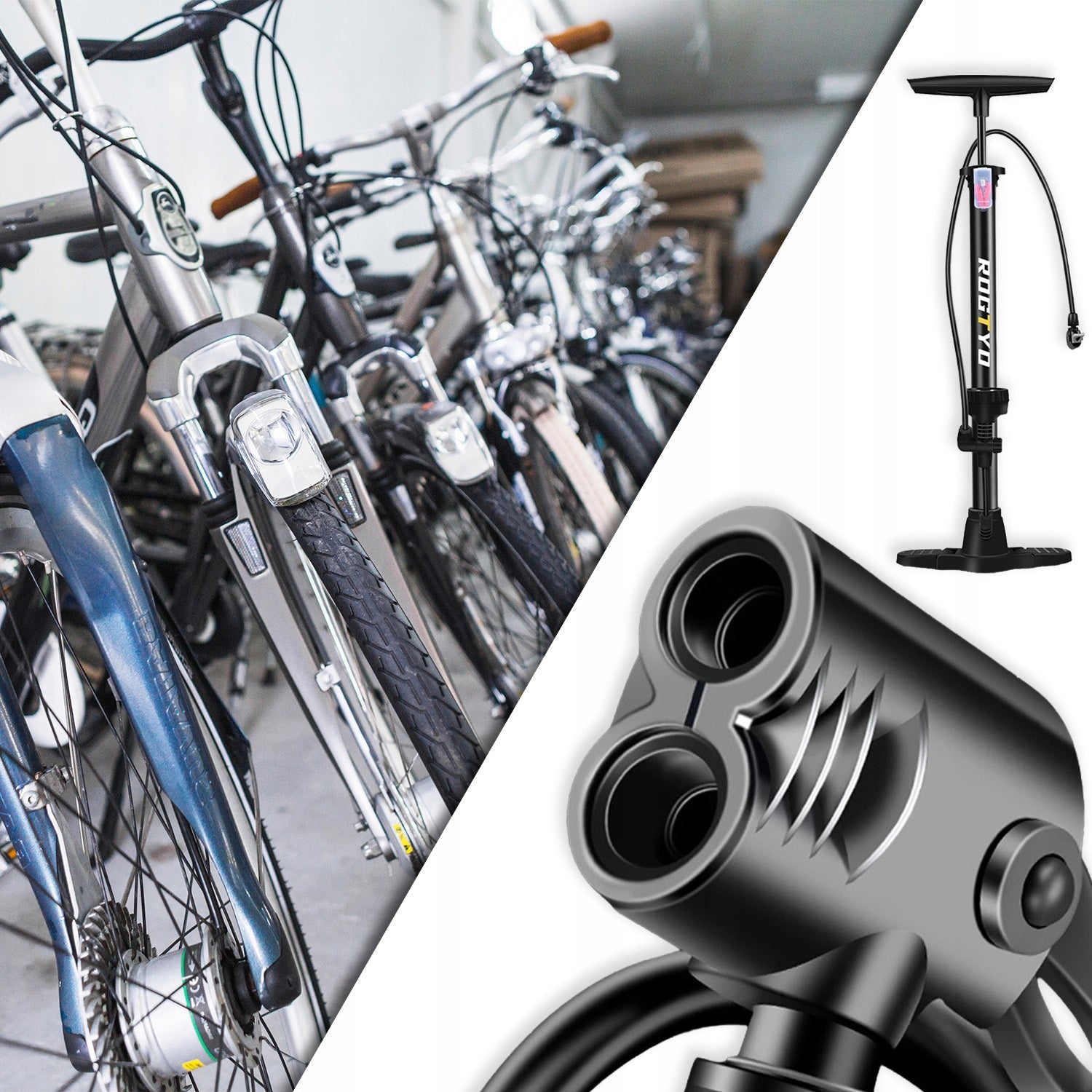 CAR BICYCLE PUMP WITH PRESSURE GAUGE FOR BICYCLE BALLS MANUAL PUMP 3IN1 Brand MEMFLOW