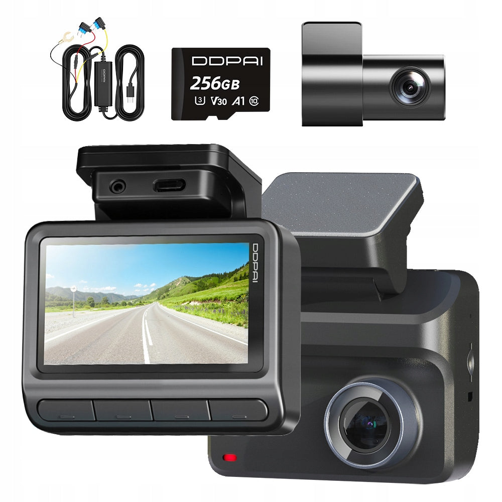 CAR CAMERA DDPAI VIDEO RECORDER Z50 PRO +REAR+HARDWIRE KIT 256GB