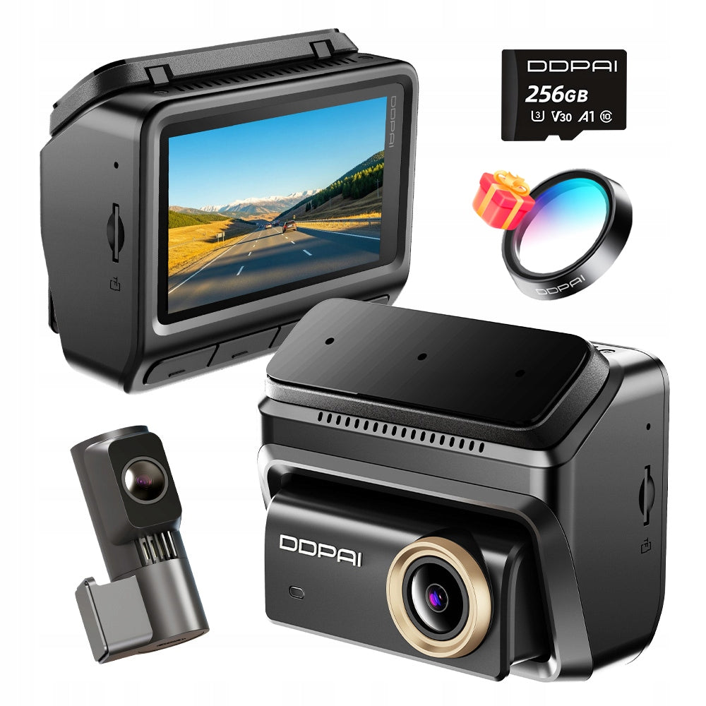 CAR CAMERA DDPAI VIDEO RECORDER Z90 Pro 4K HDR FRONT +REAR+256GB