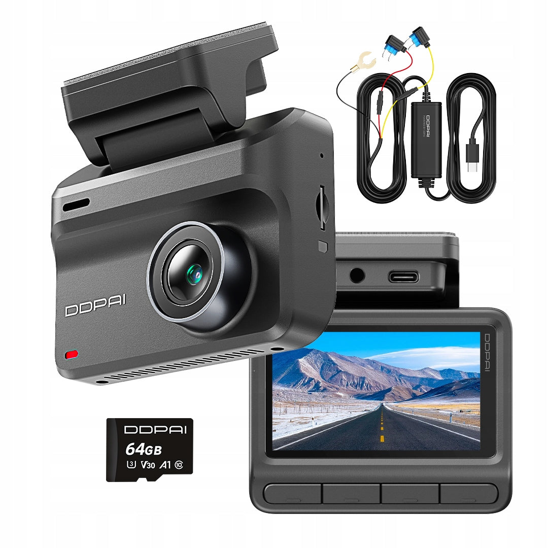 CAR CAMERA DDPAI Z50 Pro VIDEO RECORDER 4K GPS 64GB+ HARDWIRE KIT