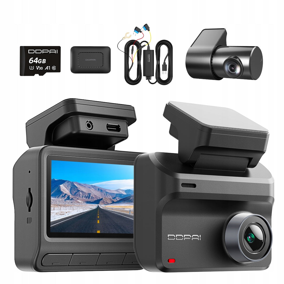 CAR CAMERA DDPAI Z50 Pro VIDEO RECORDER 64GB+ REAR +HARDWIRE KIT