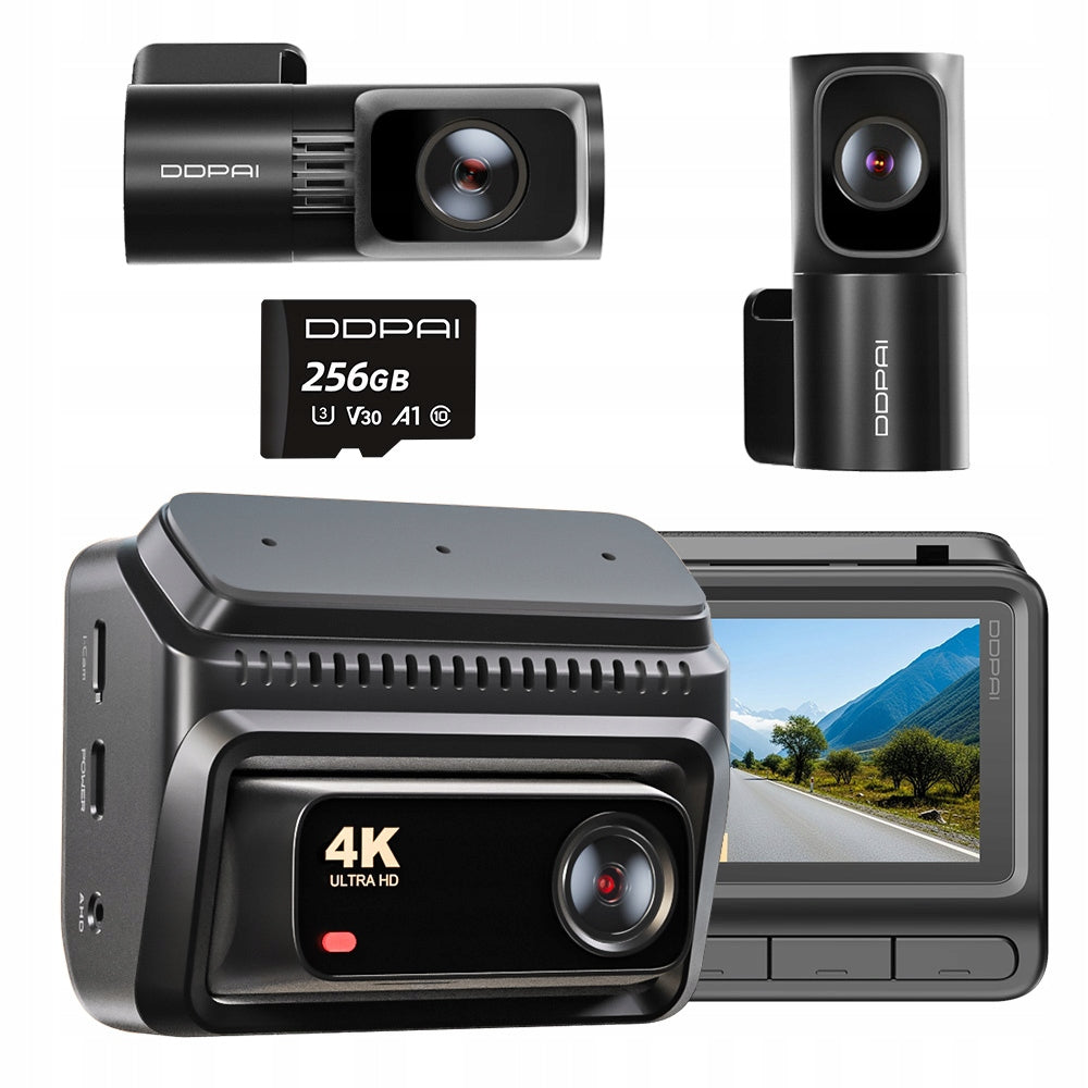 CAR CAMERA DDPAI Z60T 4K HDR FRONT REAR INTERIOR GPS WIFI + 256GB