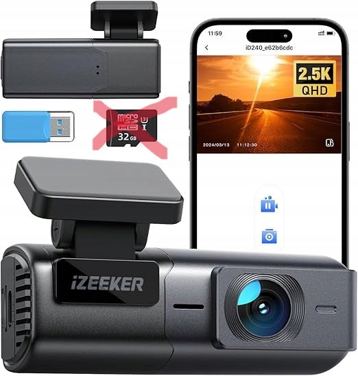 CAR CAMERA DRIVING VIDEO RECORDER 2.5K 1440P WIFI DASHCAM IZEEKER