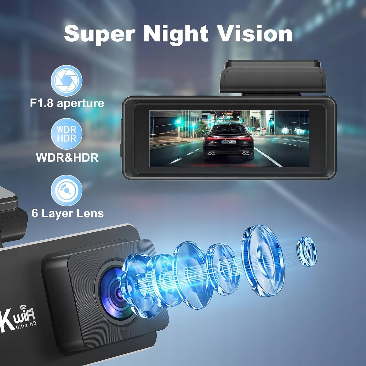 CAR CAMERA FRONT REAR 4K +1080P Dash Camera CHORTAU B-T002 Manufacturer code B-T002