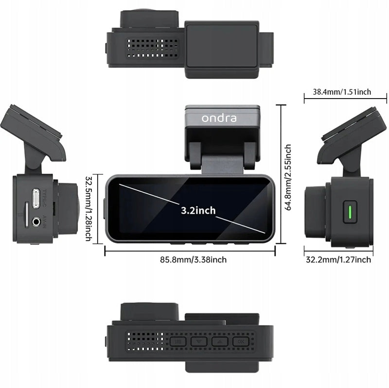 CAR CAMERA ONDRA H8 4K UHD GPS WIFI REVERSING CAMERA WIDE ANGLE Manufacturer code WIDEOREJESTRATOR 4K ULTRA HD KAMERA