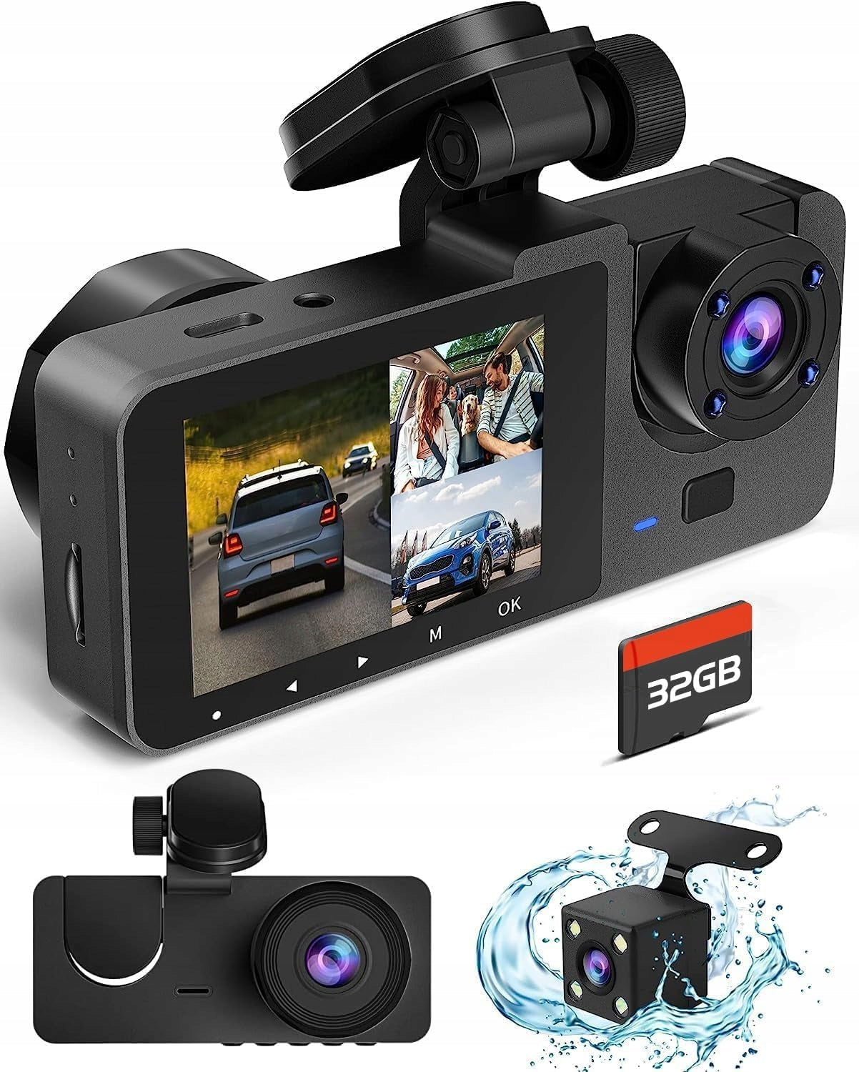 CAR CAMERA Y15 ROAD VIDEO RECORDER 4K/2.5K 3IN1+REAR CAMERA