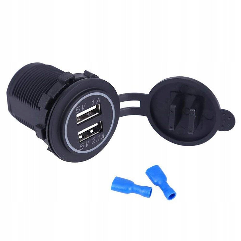 CAR CHARGER 2x USB 4,2A PANEL CIGARETTE LIGHTER SOCKET LED BLUE Manufacturer code 40736