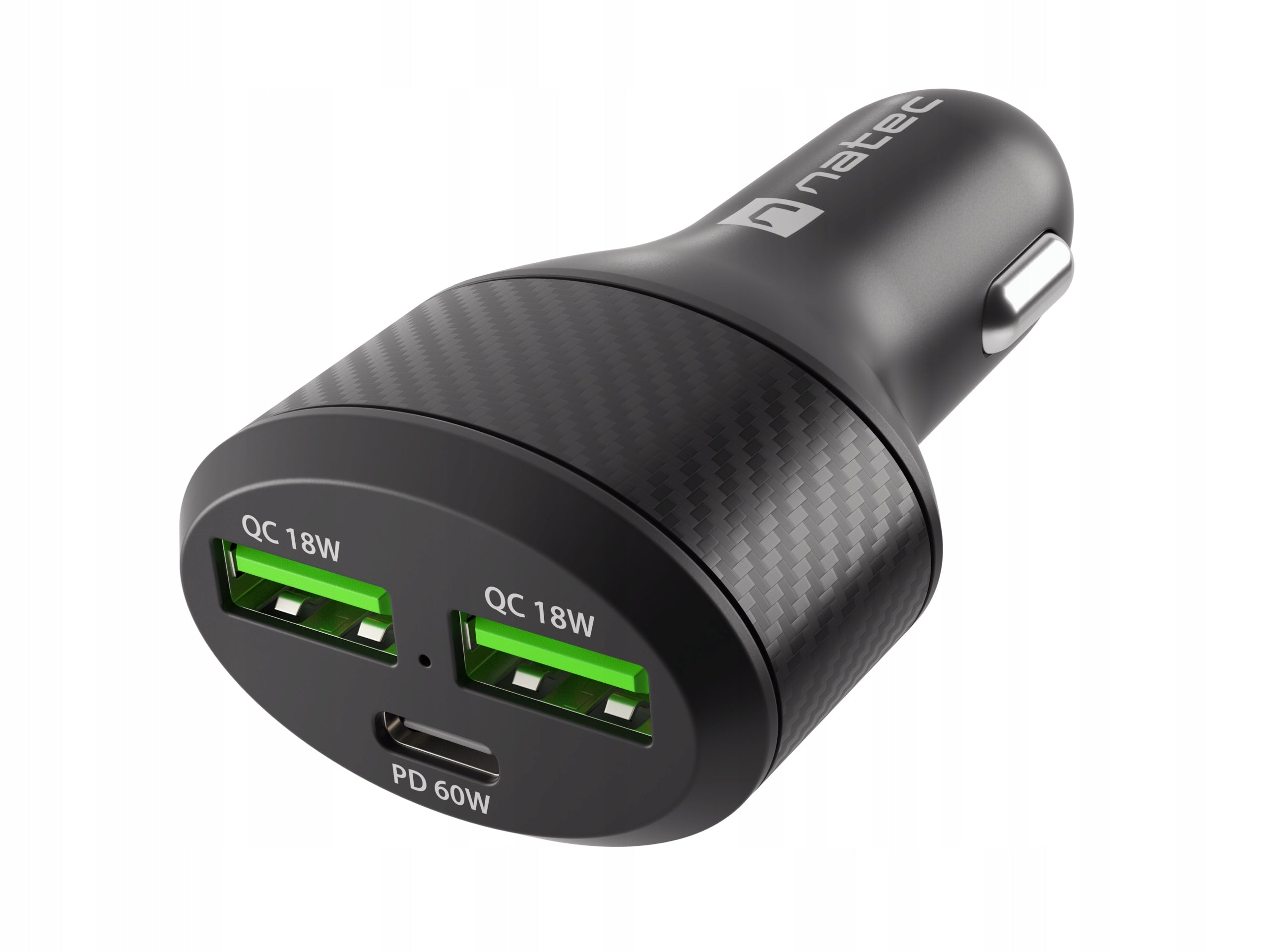 CAR CHARGER 2xUSB 1xUSB-C PD 84W QC 3.0 Color black