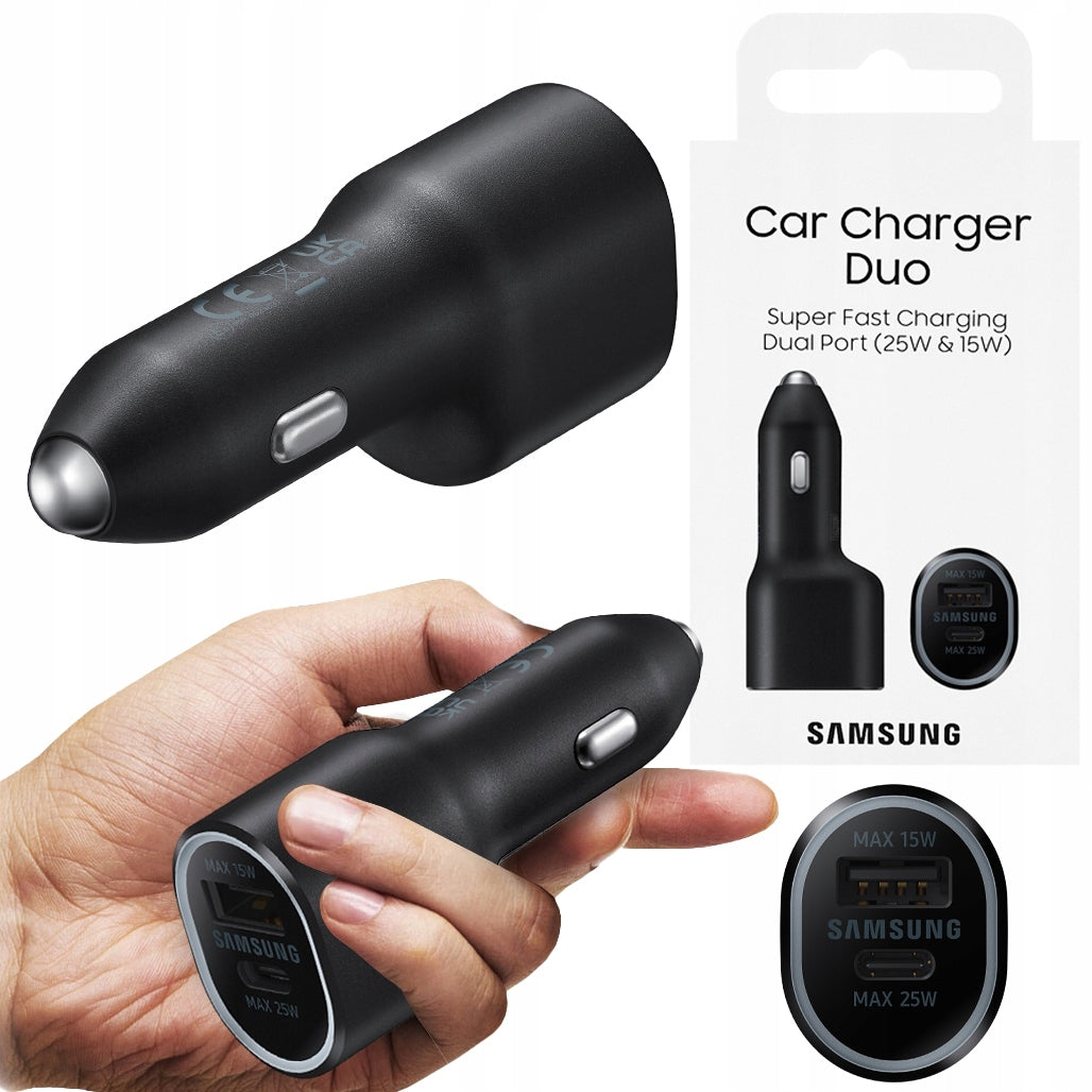 CAR CHARGER SAMSUNG SUPERFAST CHARGE USB-A/USB-C 25W/15W S24 S25