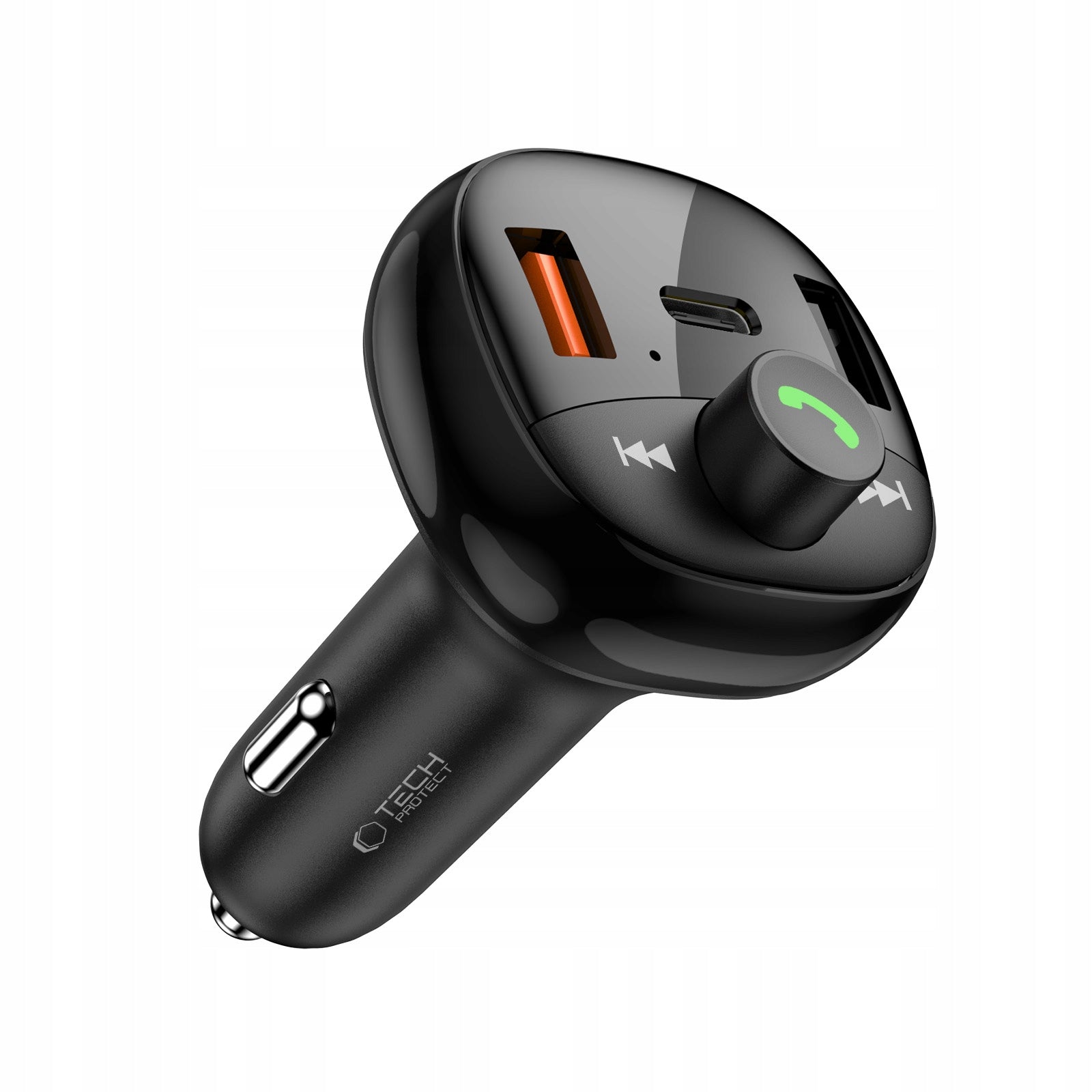 CAR CHARGER TRANSMITTER FM BLUETOOTH 3 PORTS + USB-C CABLE 100CM Manufacturer code Do samochodu / Do telefonu 5906302367139