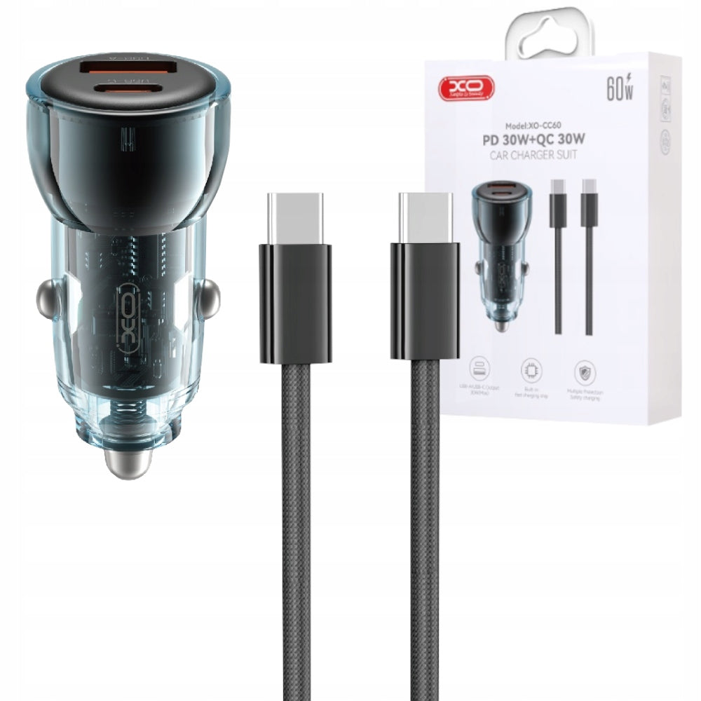 CAR CHARGER XO CC60 60W 3A CABLE TYPE-C STRONG FOR PHONE
