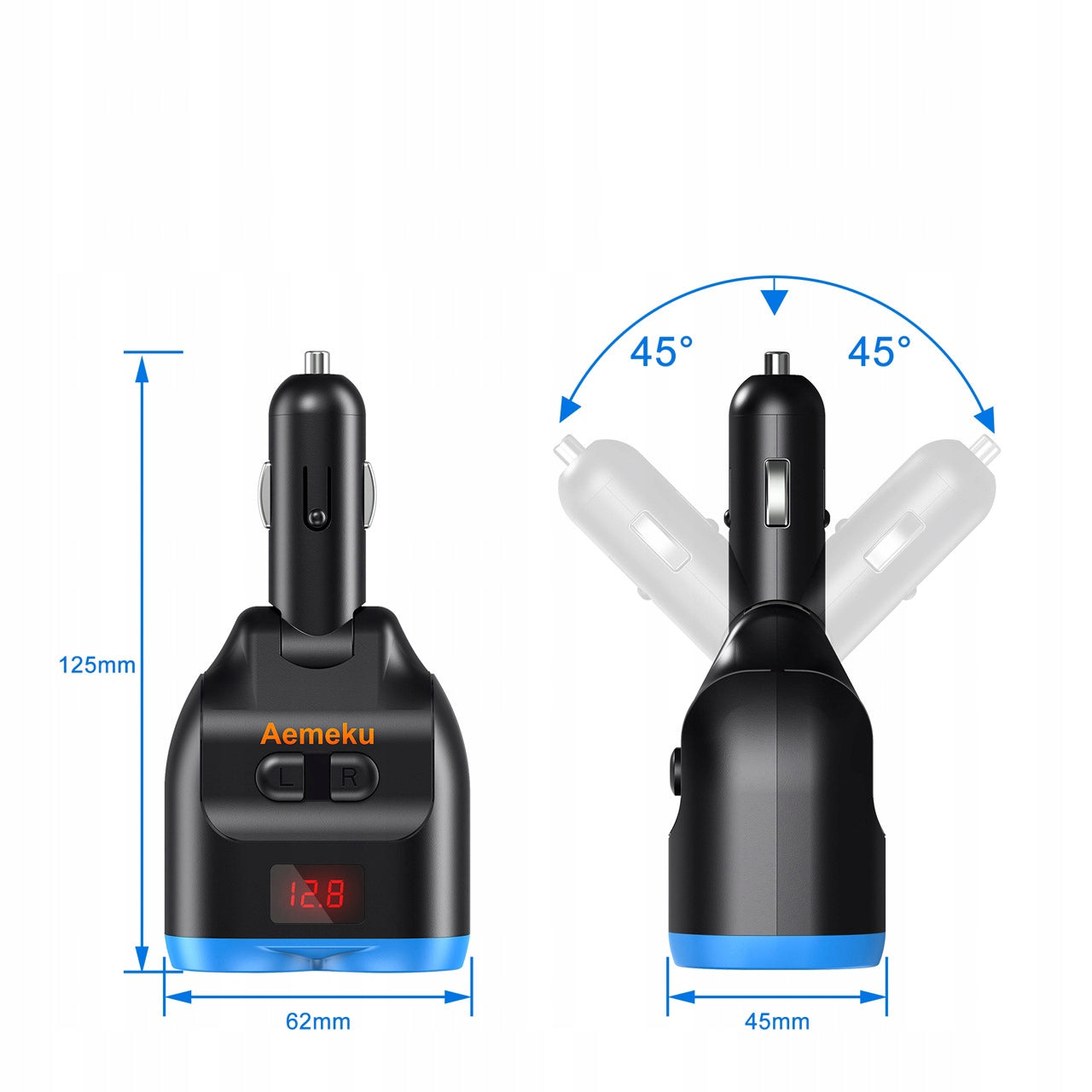 CAR CIGARETTE LIGHTER SPLITTER 3X USB 3 QC WITH 12-24V VOLTMETER Packaging status original