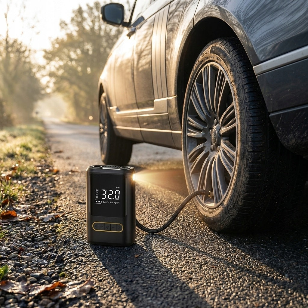 CAR COMPRESSOR MINI ELECTRIC PUMP PORTABLE FOR CAR TIRES Packaging status original