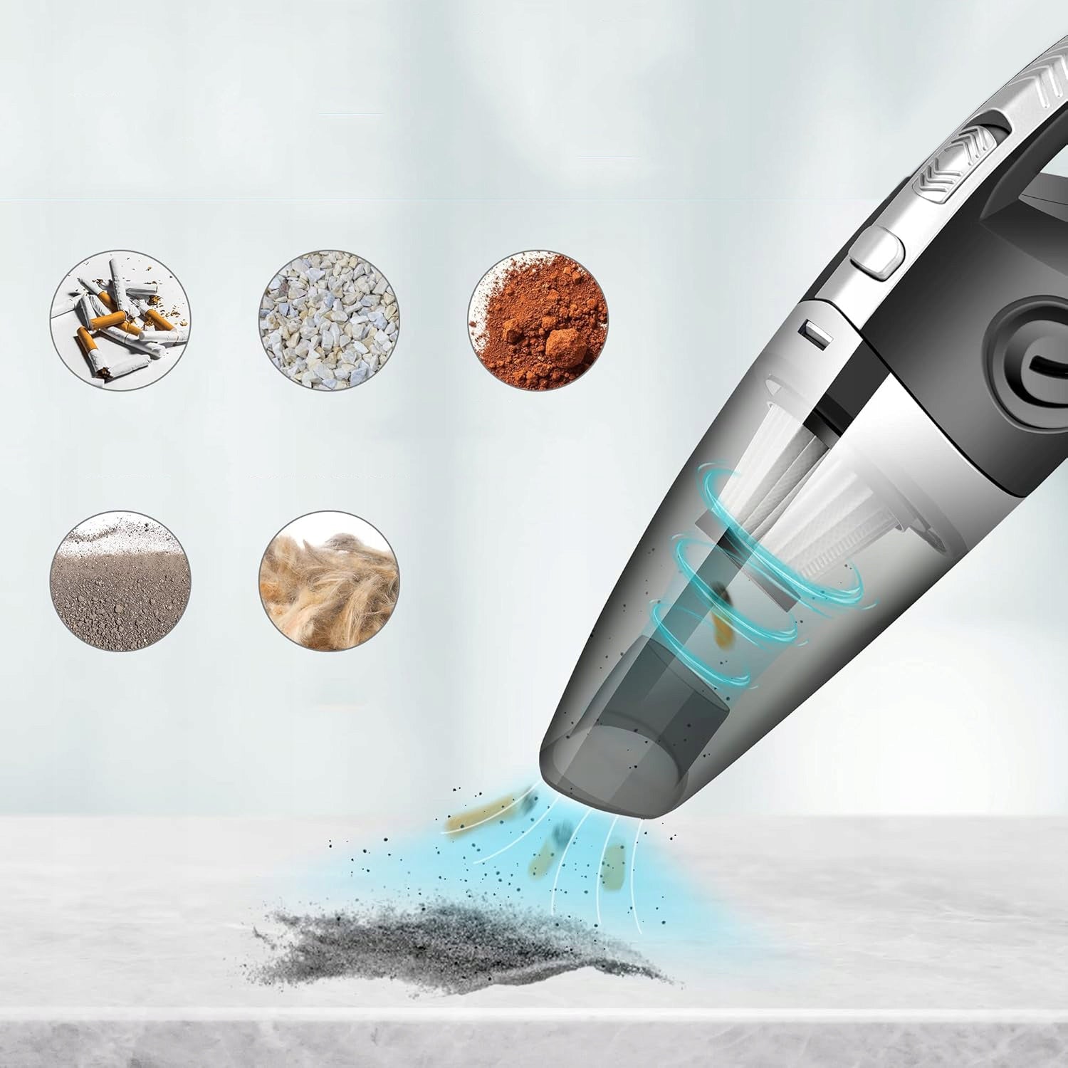 CAR CORDLESS HANDHELD VACUUM CLEANER 120W 6000PA FAST CHARGING Brand no brand