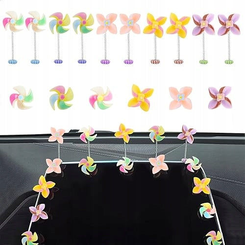 CAR DECORATION WINDMILL MOVABLE RESIN SELF-ADHESIVE SET OF 16 PCS