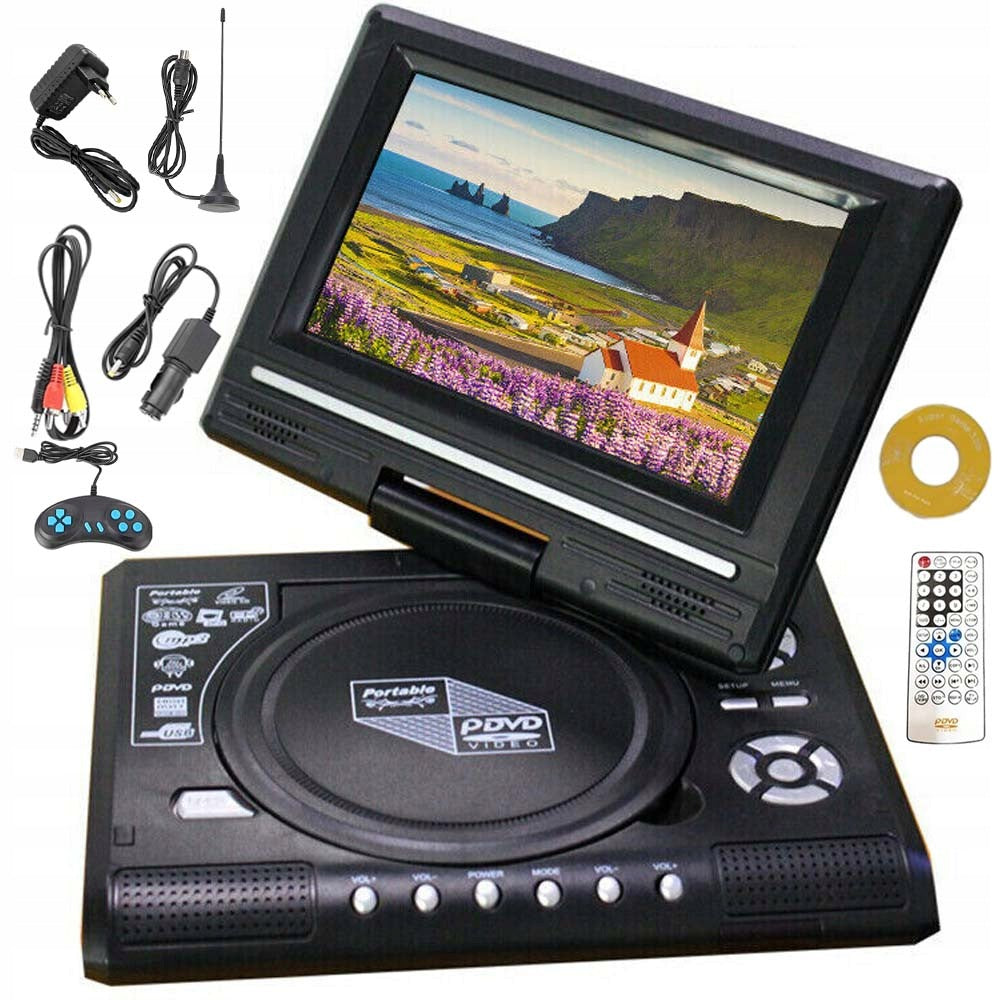 CAR DVD PLAYER PORTABLE RADIO FM ROTATING SCREEN REMOTE CONTROL