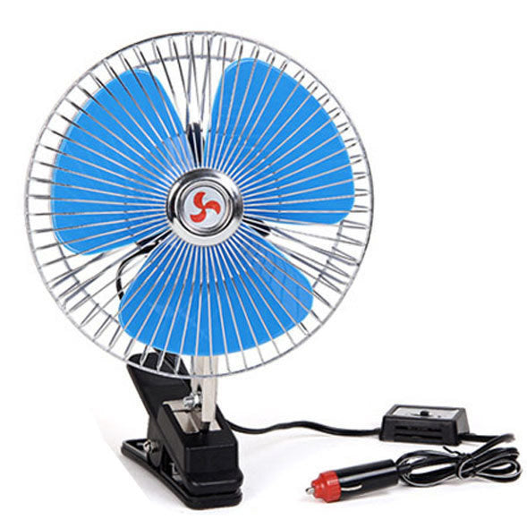CAR FAN METAL 8" ROTATING CIGARETTE LIGHTER 12V