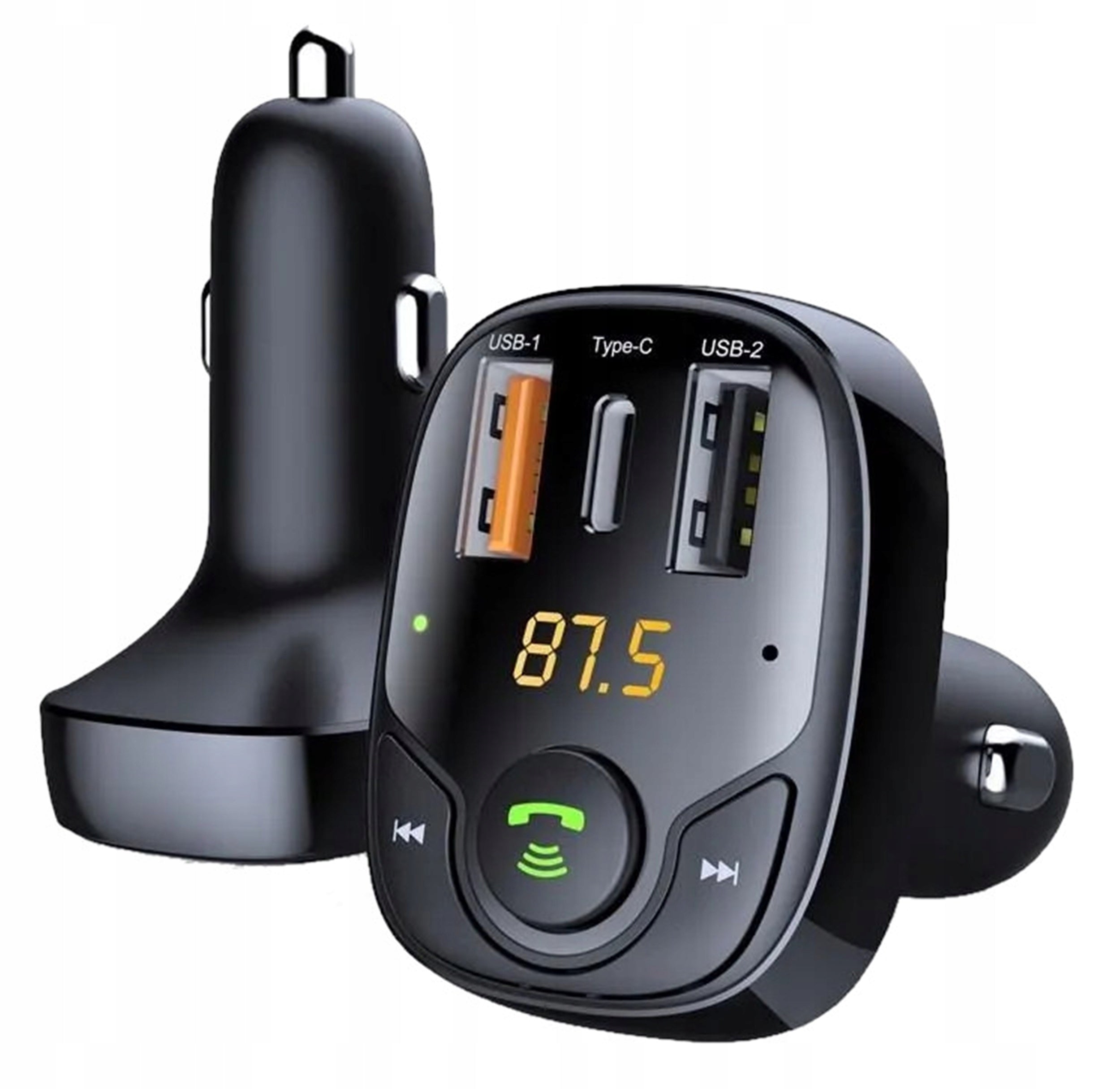 CAR FM bluetooth transmitter BT 5.0 2x USB A type C SD 36W CHARGER Packaging status original