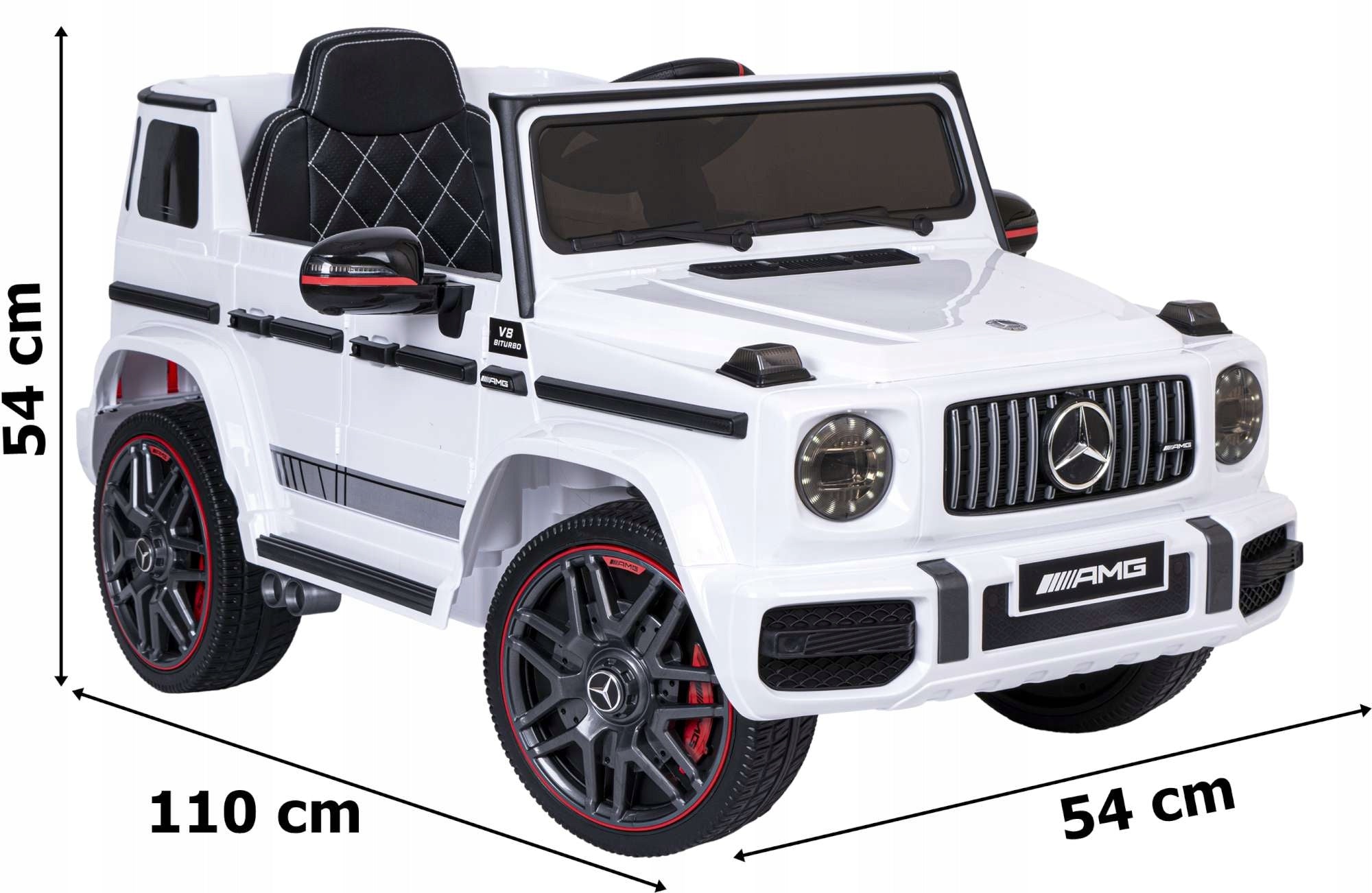 CAR FOR CHILDREN CAR FOR GIFT MERCEDES AMG G63 REMOTE CONTROL LEATHER RADIO Color white