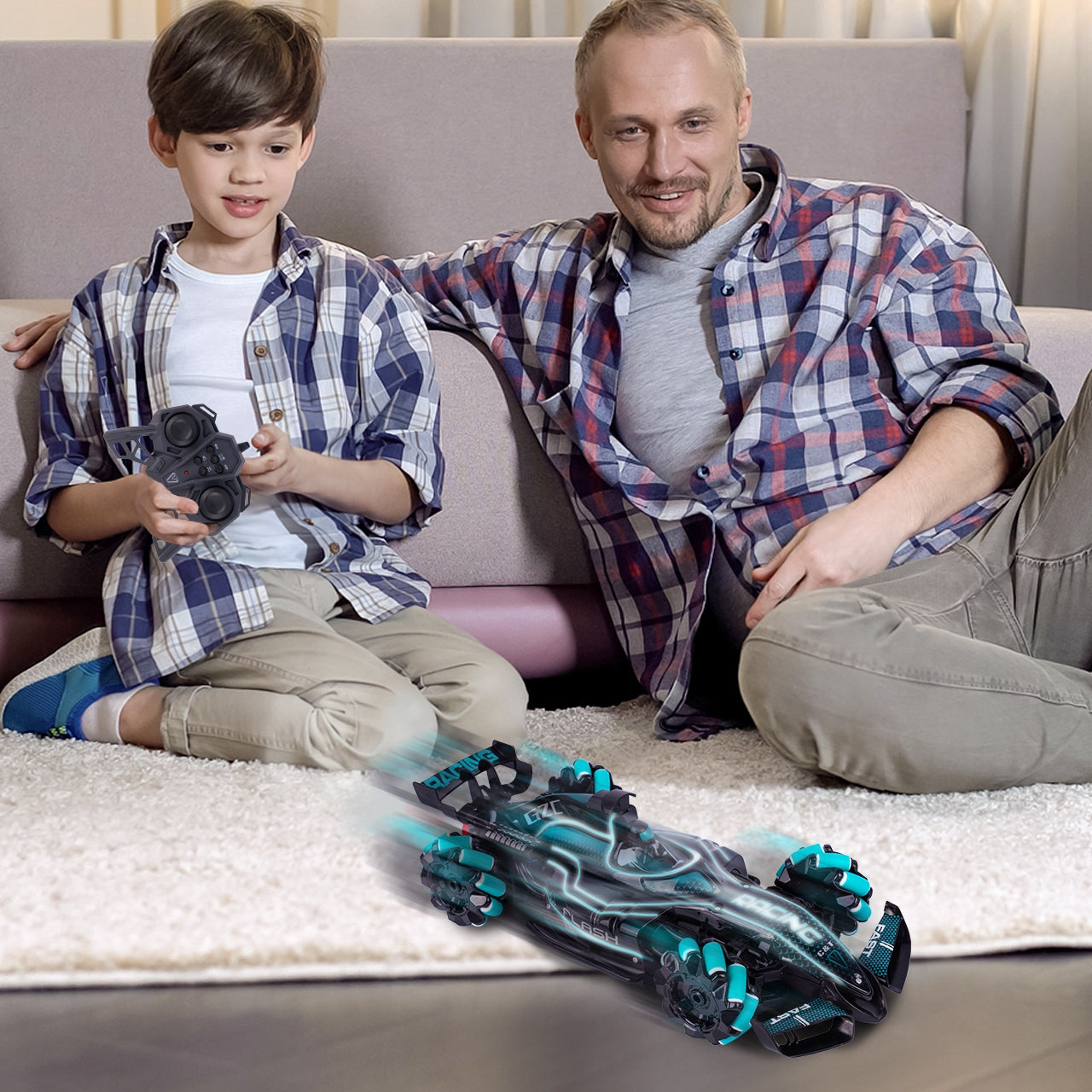 CAR HAND CONTROLLED GESTURES 4X4 RC PAIR REMOTE CONTROL LIGHT SOUND Batteries included no