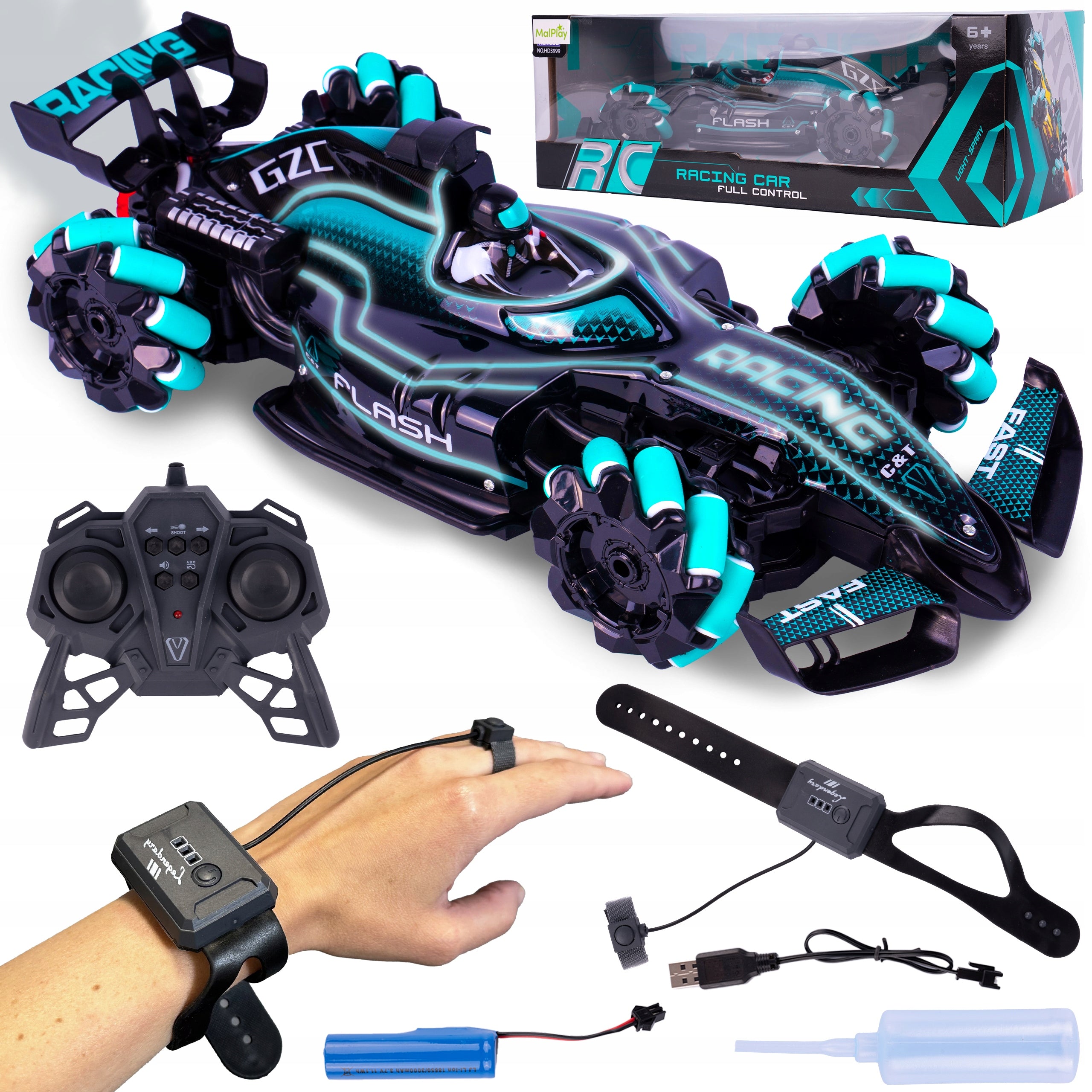 CAR HAND CONTROLLED GESTURES 4X4 RC PAIR REMOTE CONTROL LIGHT SOUND