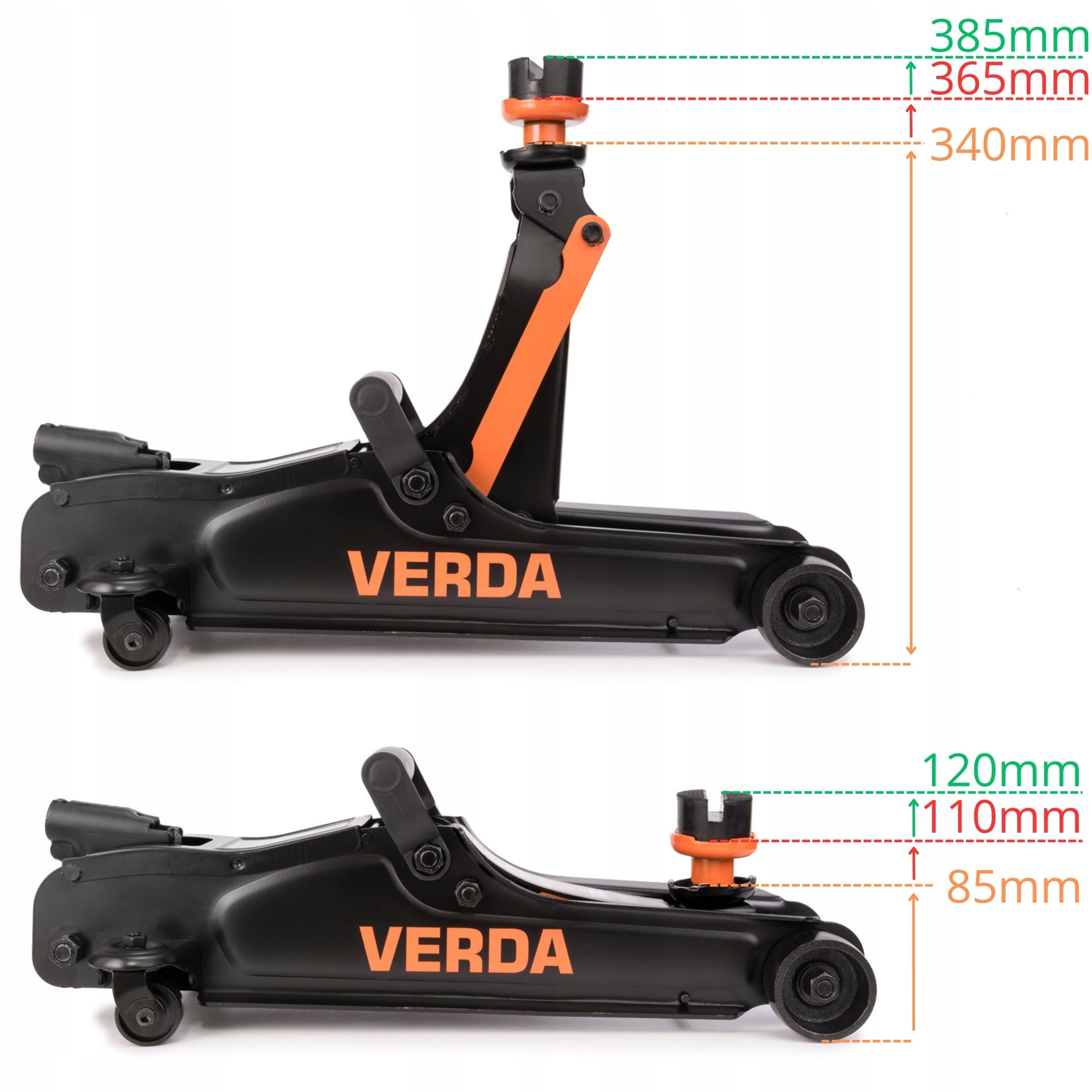 CAR JACK FROG 2,5T SUITCASE MARE 3T SUPPORT SUITCASE Brand Verda