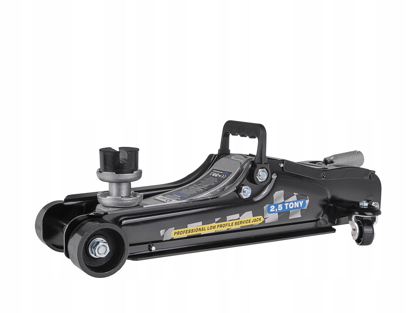 CAR JACK LOW PROFILE 2,5T FROG RUBBER STEEL WHEELS EAN (GTIN) 5901969104370
