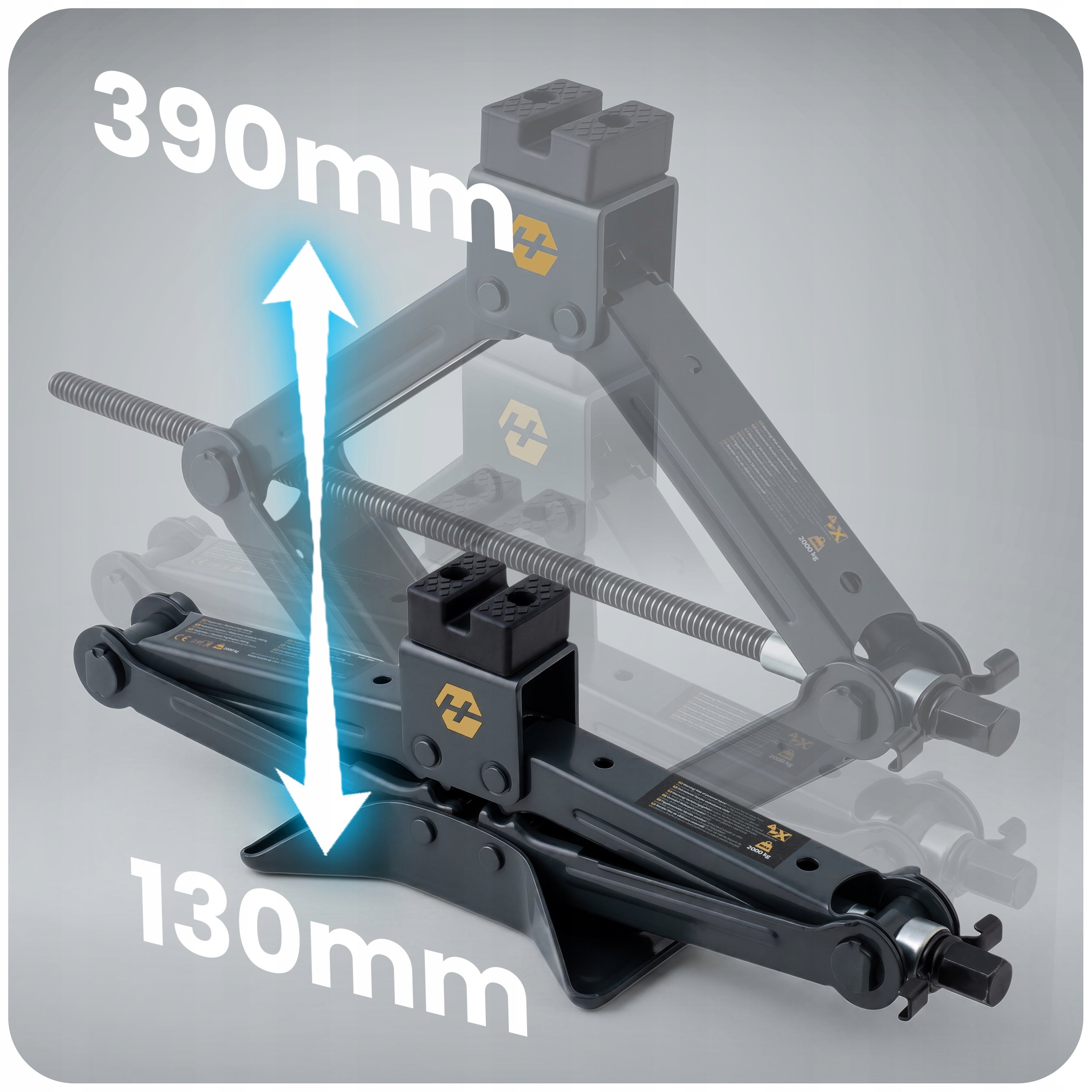 CAR JACK TRAPEZOIDAL JACK FOR WHEEL REPLACEMENT 2000KG TRAPEZOID 2T Customs tariff code 84254900
