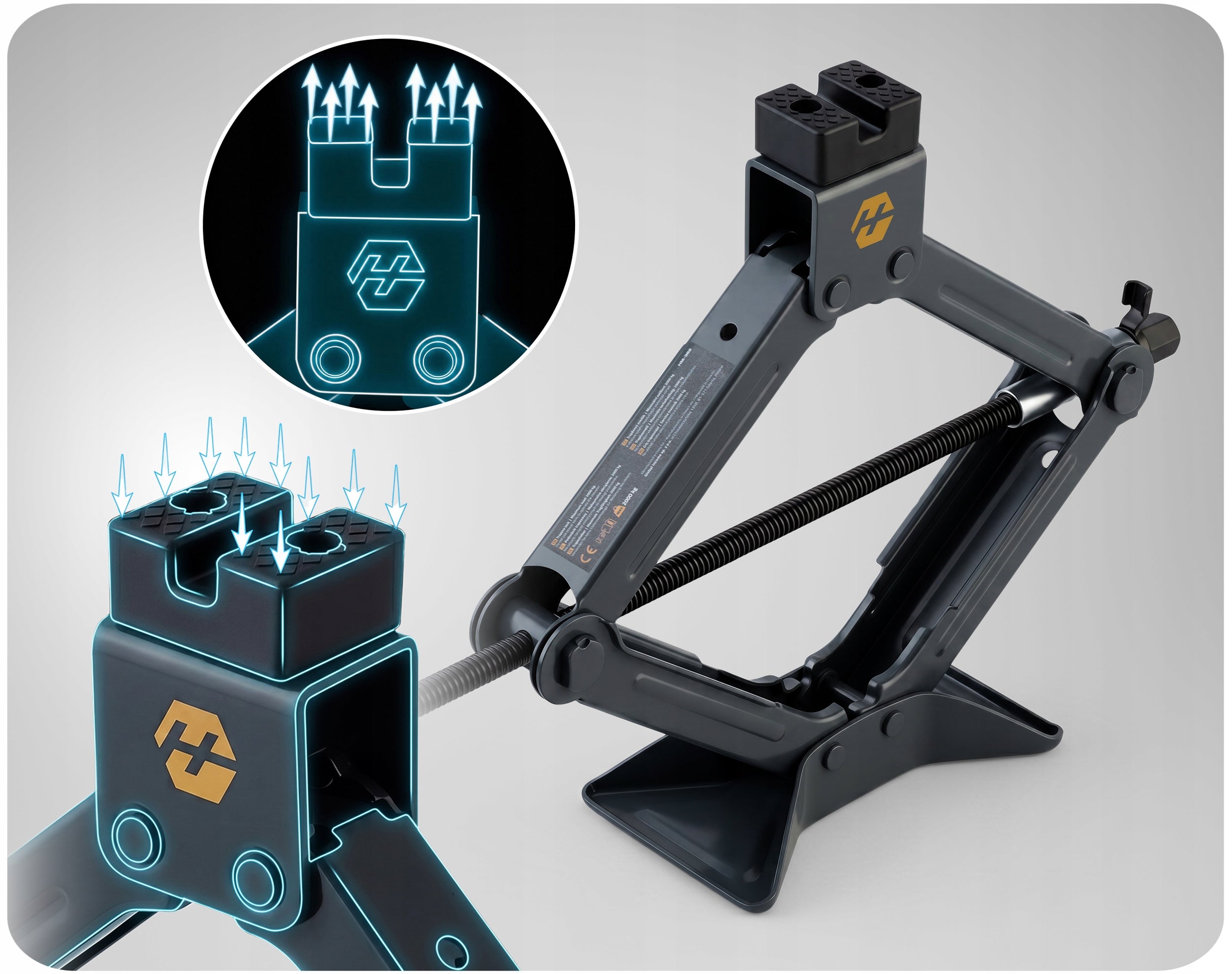 CAR JACK TRAPEZOIDAL JACK FOR WHEEL REPLACEMENT 2000KG TRAPEZOID 2T Lifting capacity 2000 kg