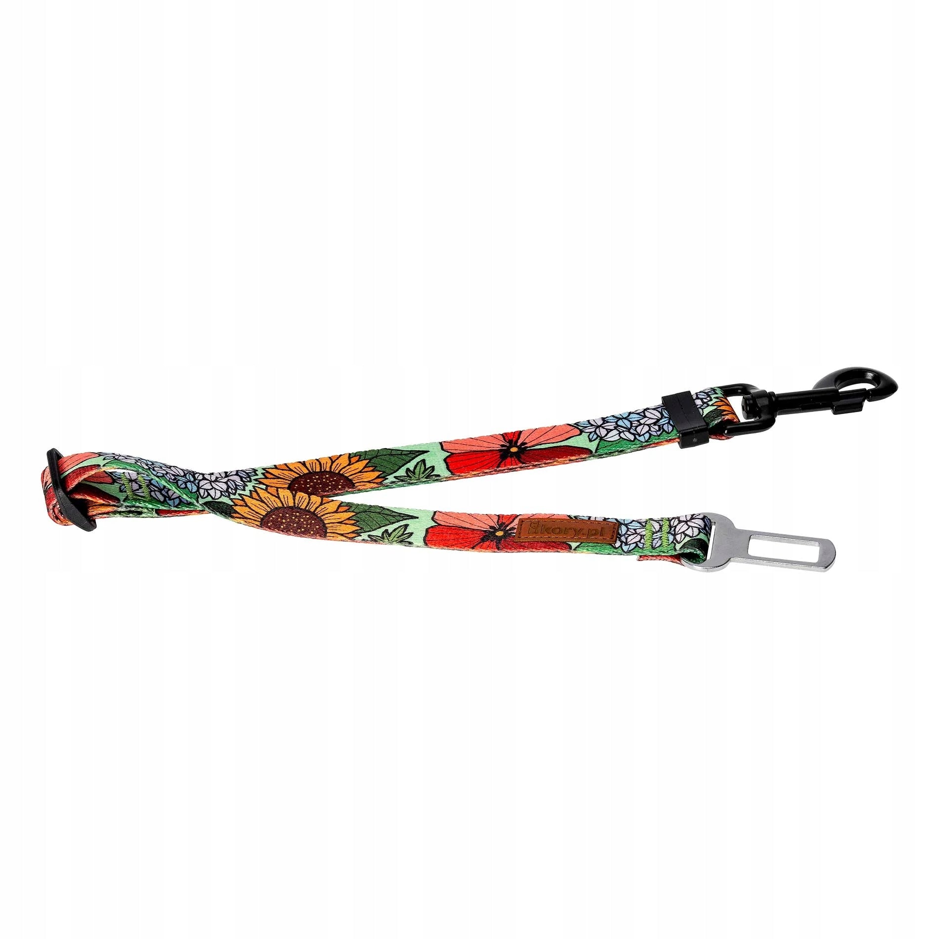 CAR LEASH FOR DOG 25 mm 45-75 cm Ukory print FLOWERS poppies EAN (GTIN) 5905999410364