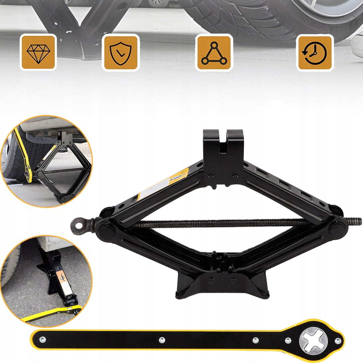 CAR LIFT 1.5T - 100-320MM - TRAPEZOIDAL JACK FOR WHEELS 1500KG