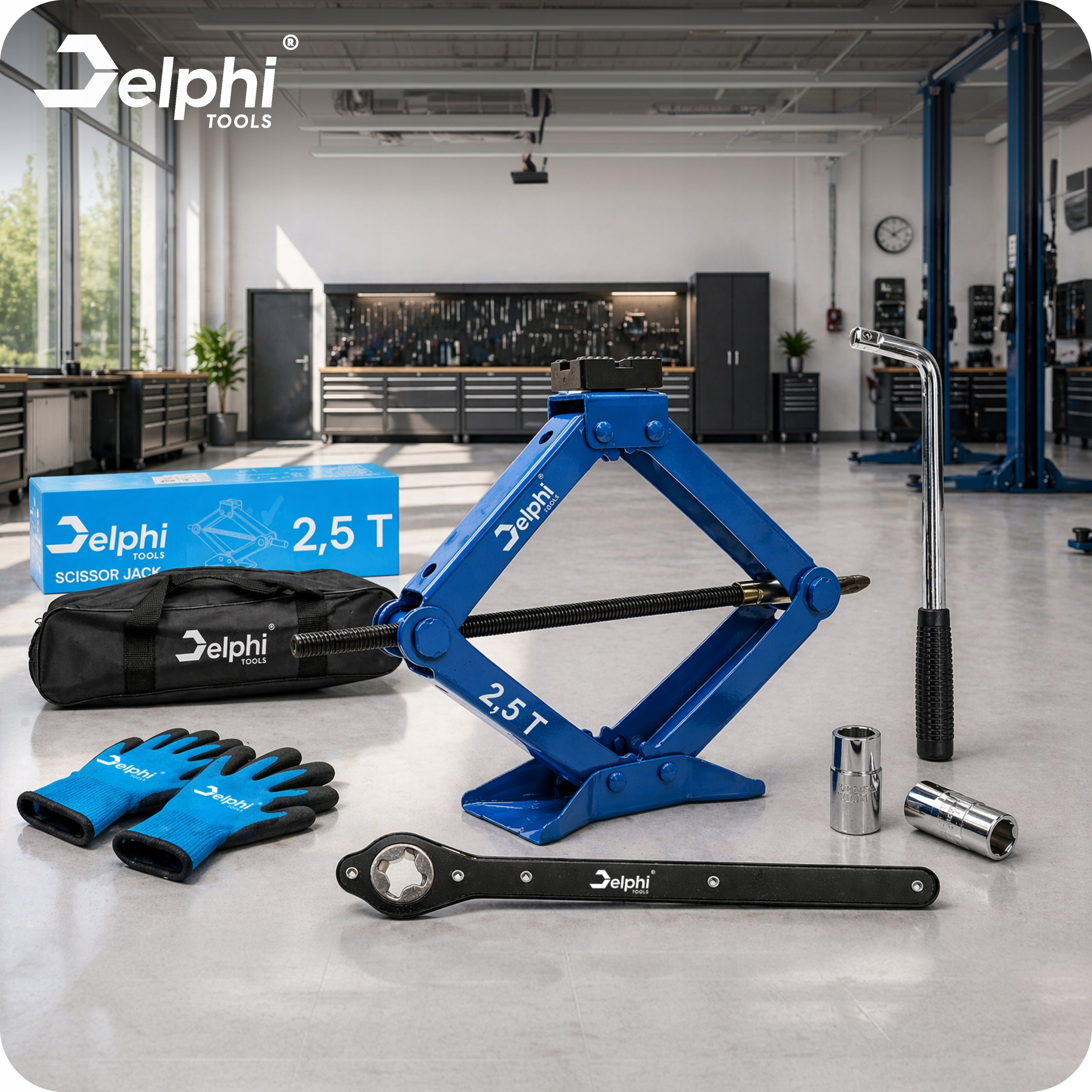 CAR LIFT 2,5T TRAPEZOIDAL STRONG LEVER FOR WHEEL REPLACEMENT 2500kg Manufacturer code MOCNY Podnośnik Trapezowy Do Zmiany Kół Opon