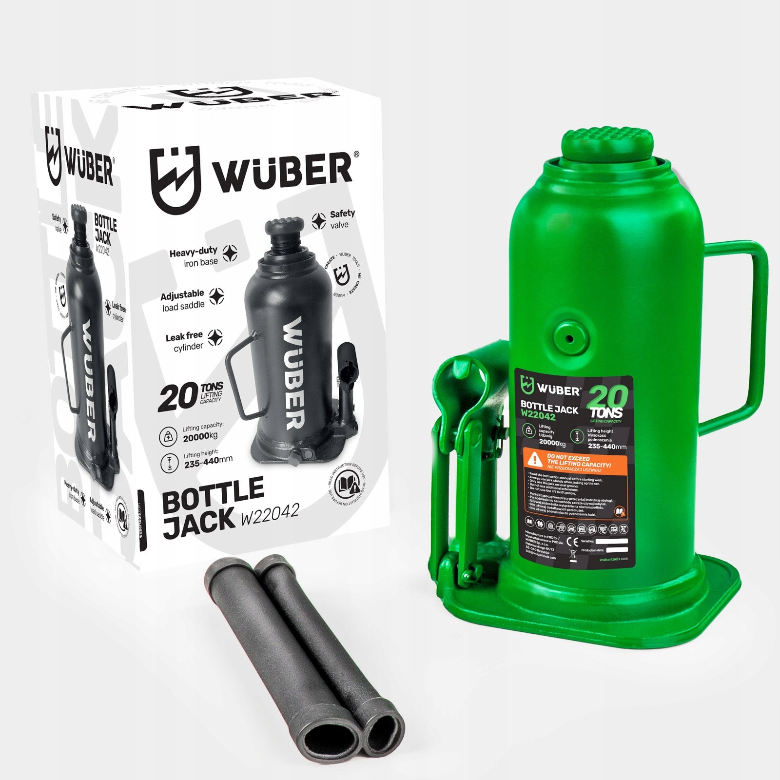 CAR LIFT 235-440 MM POST HYDRAULIC BOTTLE VALVE 20 T Brand Wuber