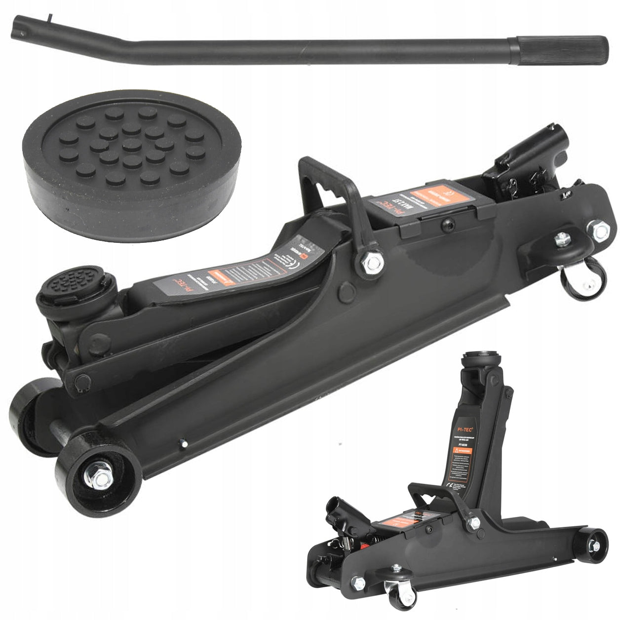 CAR LIFT 2500kg LEVER FROG 2,5T LOW 80mm + RUBBER max 380mm
