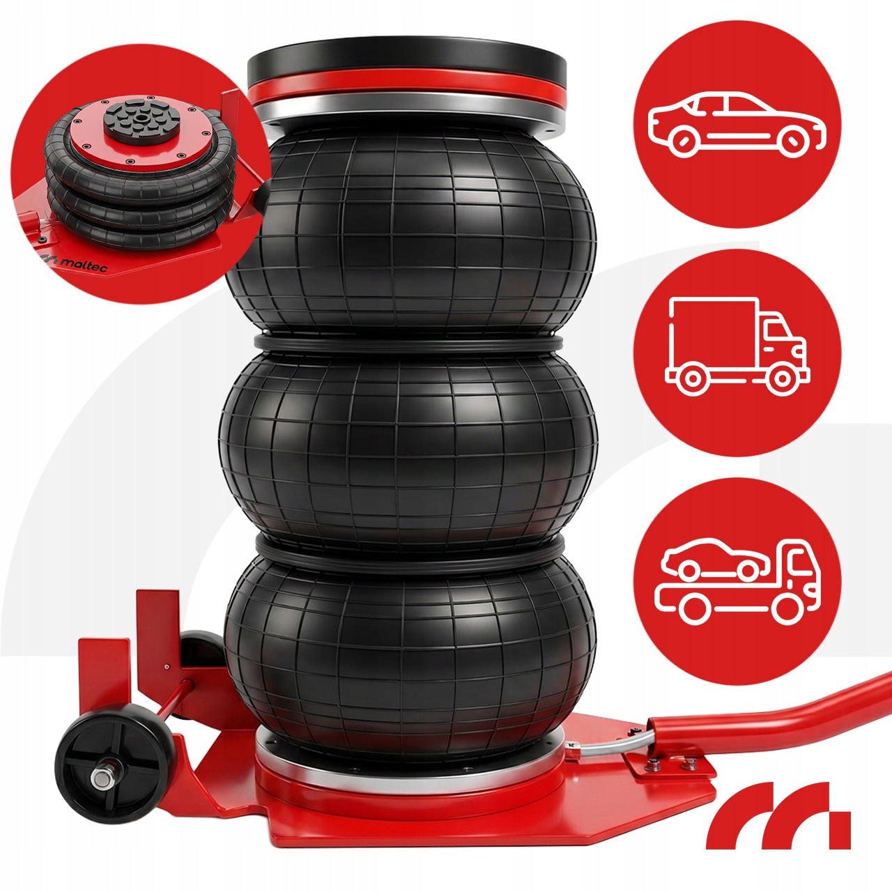 CAR LIFT PNEUMATIC SNOWMAN 3,5T 14-40 cm LEVER CUSHION Brand Maltec