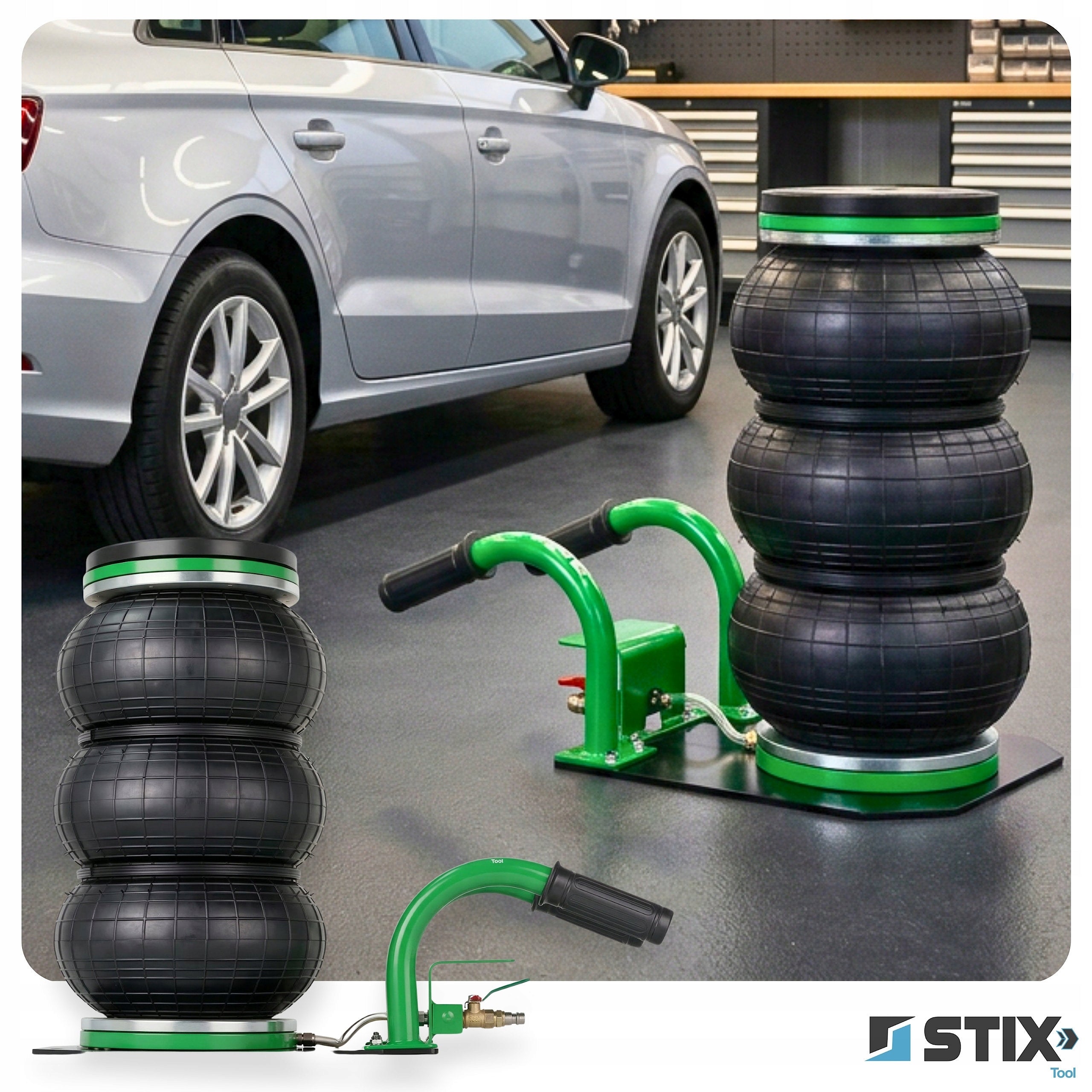 CAR LIFT SNOWMAN PNEUMATIC CHANNEL 13-43 CM 3,5T CUSHION Lifting capacity 3500 kg
