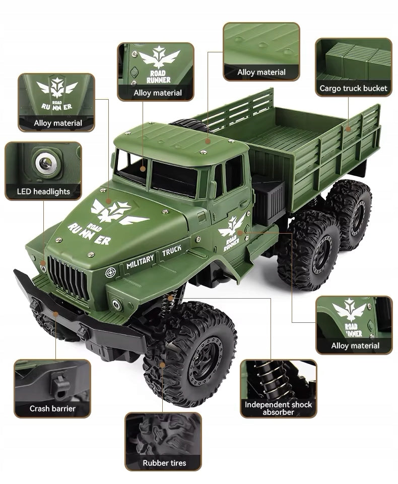CAR MILITARY TRUCK Remote Controlled RC LIGHTS METAL 4WD EAN (GTIN) 5903672202381