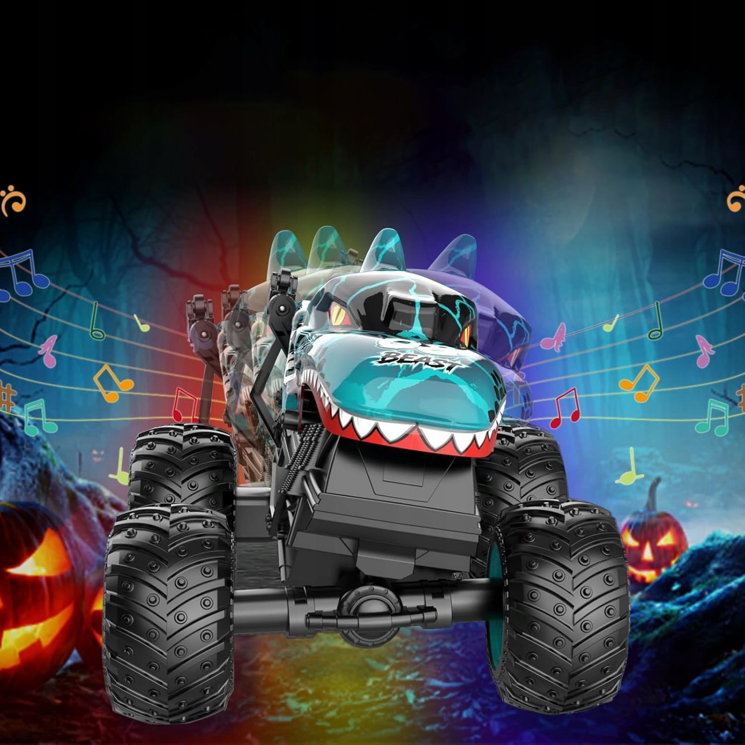 CAR MONSTER TRUCK REMOTE CONTROLLED DINOSAURS RC WITH LIGHT AND MUSIC Manufacturer code TLZT-F-ZDALNIE STEROWANY SAMOCHÓD 1:20